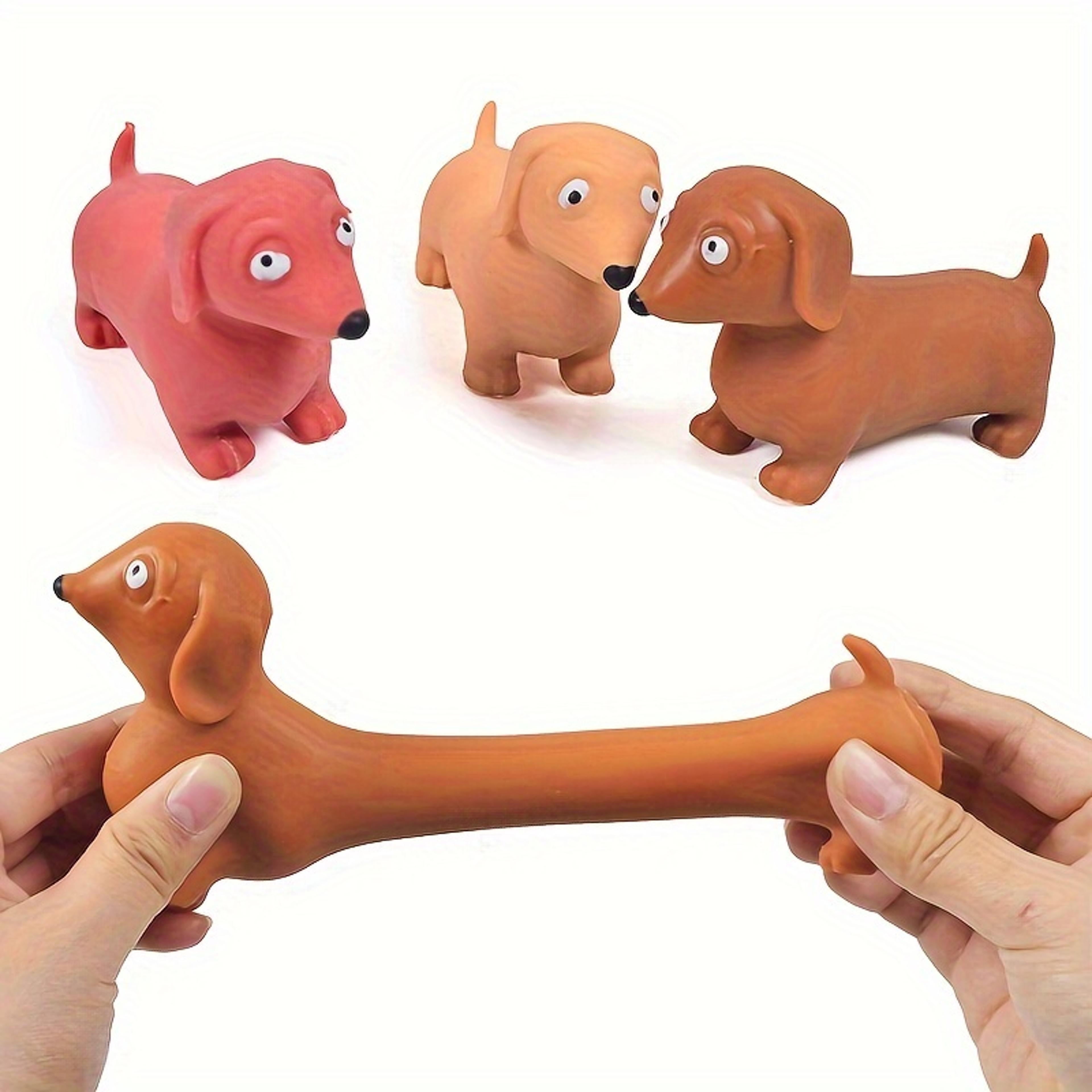 dachshund stress reliever fidget toy, stretchable squeezy toy for anxiety, party favor goody bags for kids and adults