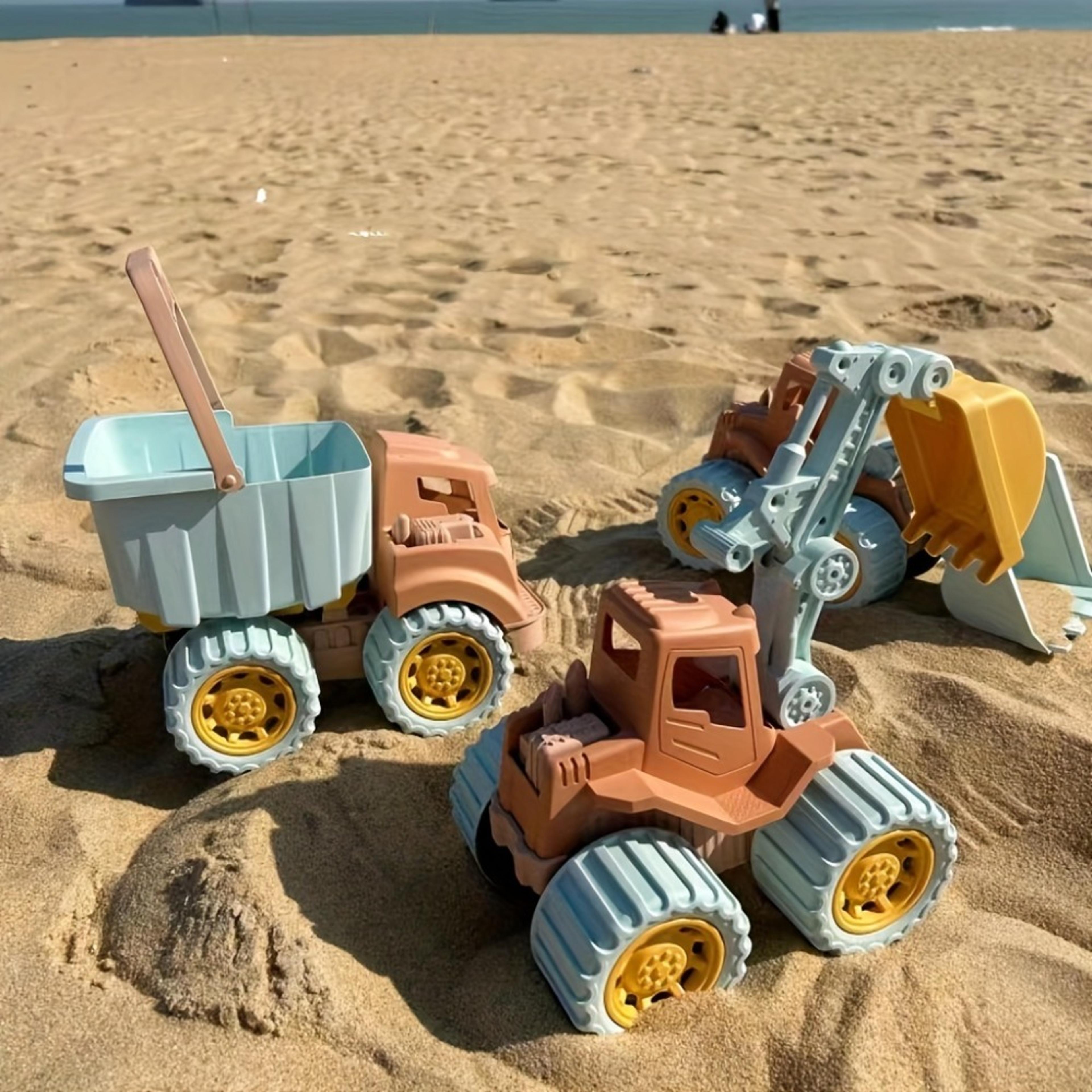 toys play sand construction cars for boys, girls beach toys, dump tractor with loader for toddlers