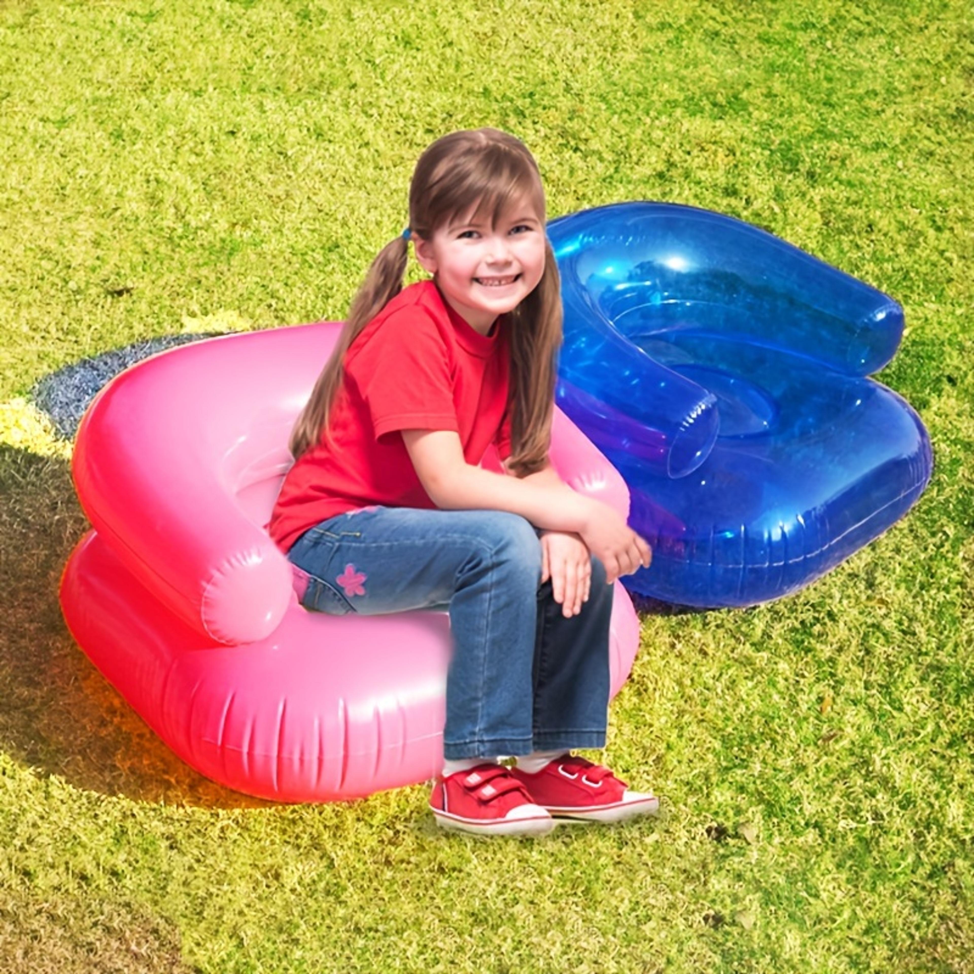 inflatable lounger air sofa – portable inflatable blow-up chair for kids, beach, camping, and travel