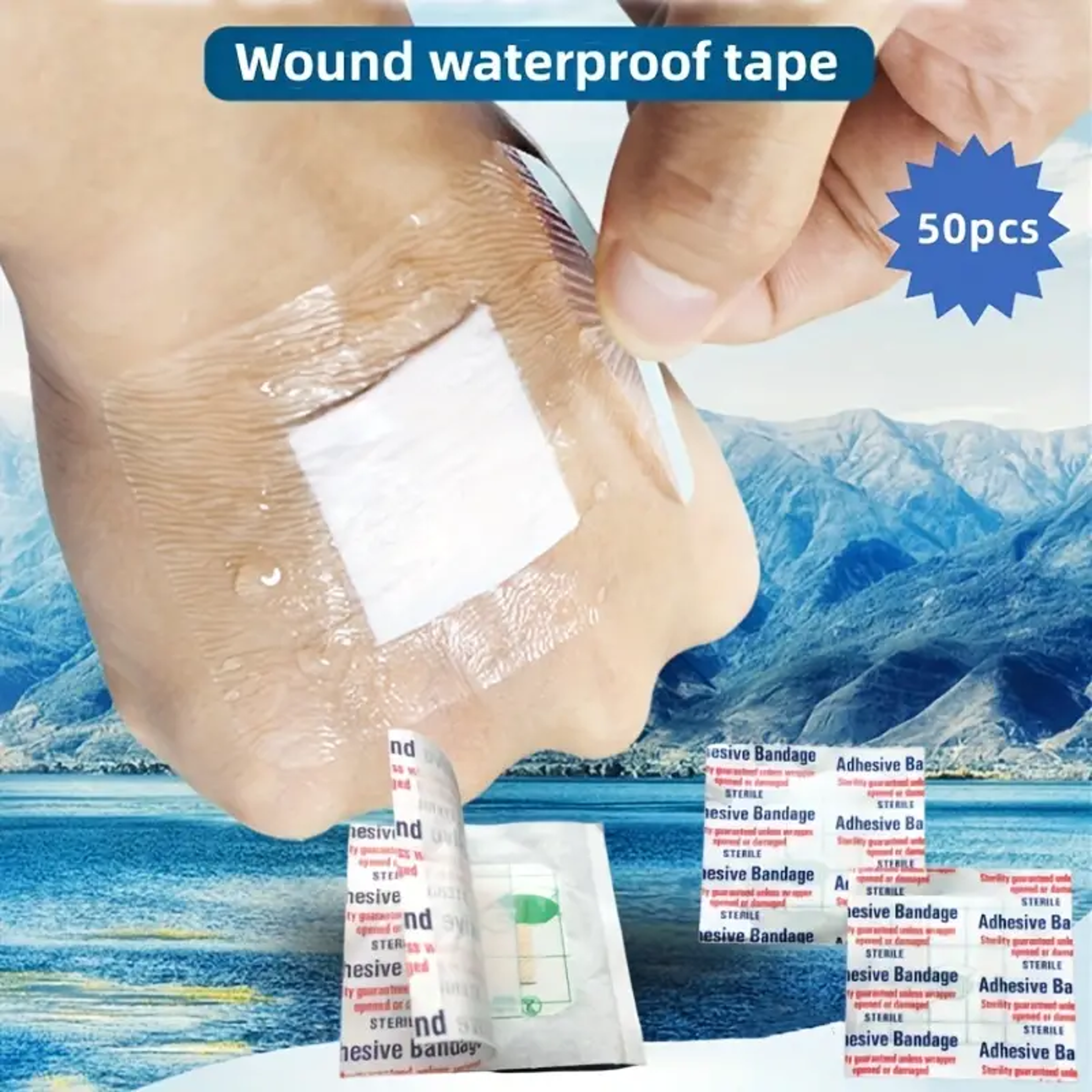 square adhesive bandages for kids, waterproof first aid care for cuts & scrapes