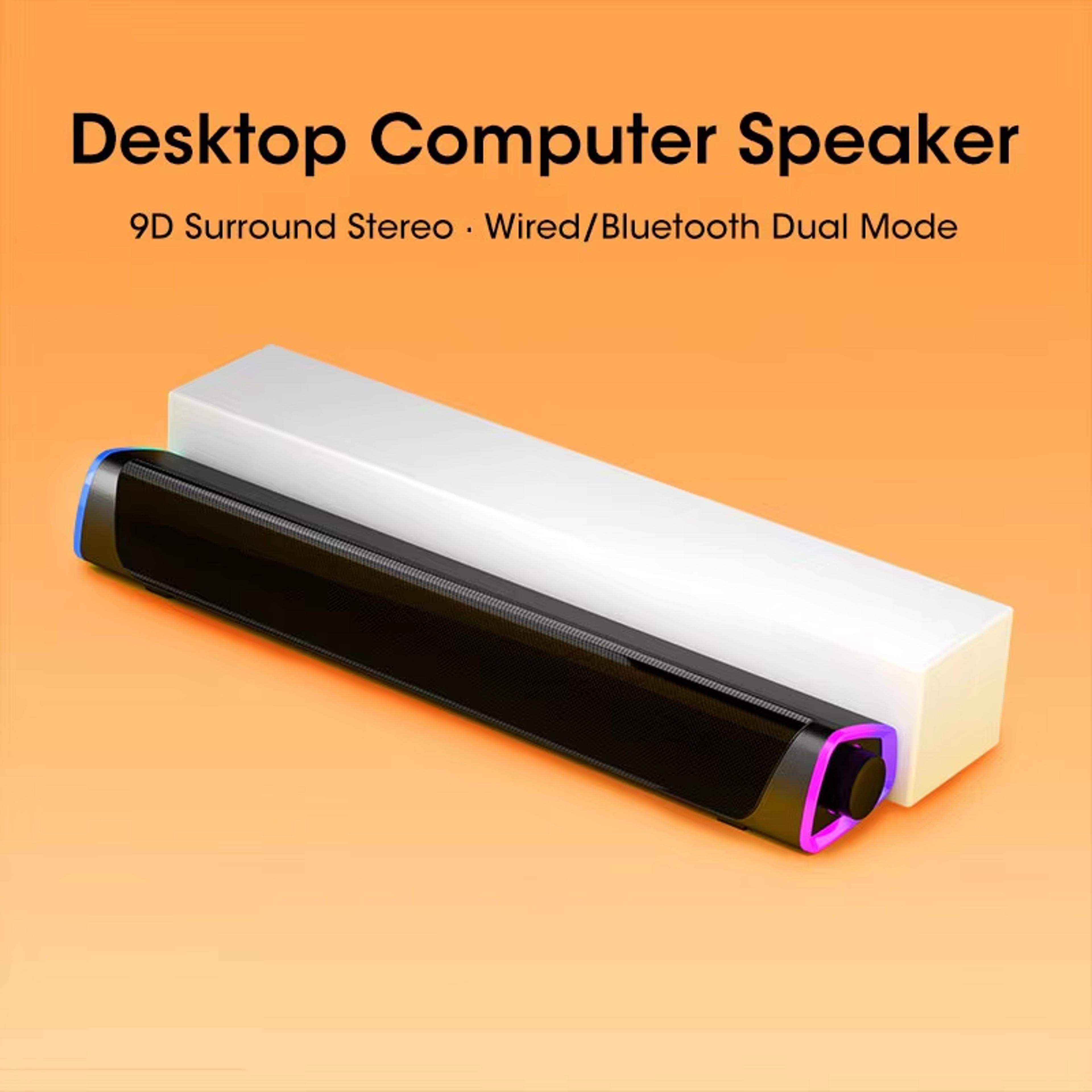 stereo sound subwoofer bluetooth speaker bar for macbook, laptop, and pc – wired & wireless loudspeaker music player