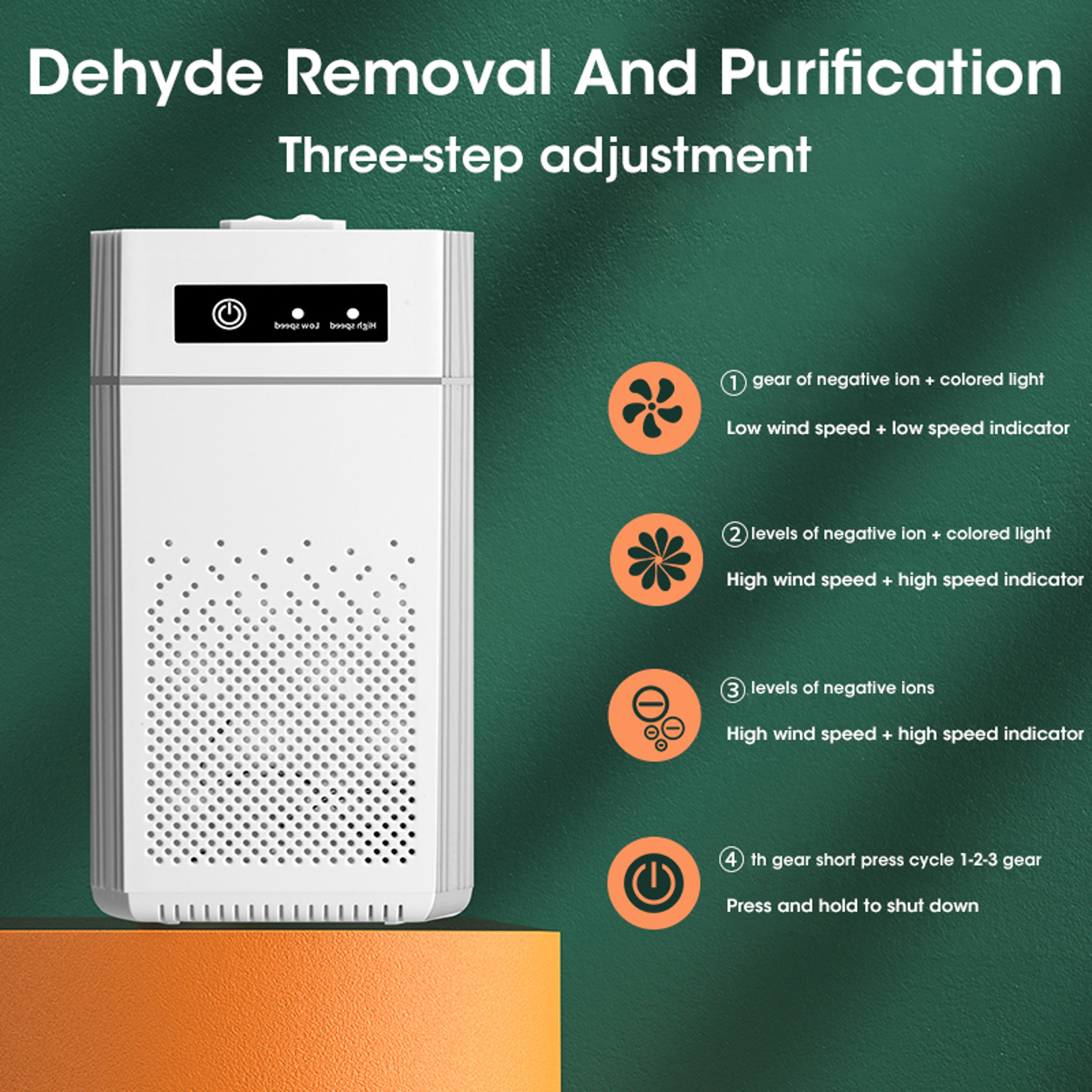 intelligent household air purifier – hepa filter, negative ion generator, and formaldehyde air cleaner for desktop