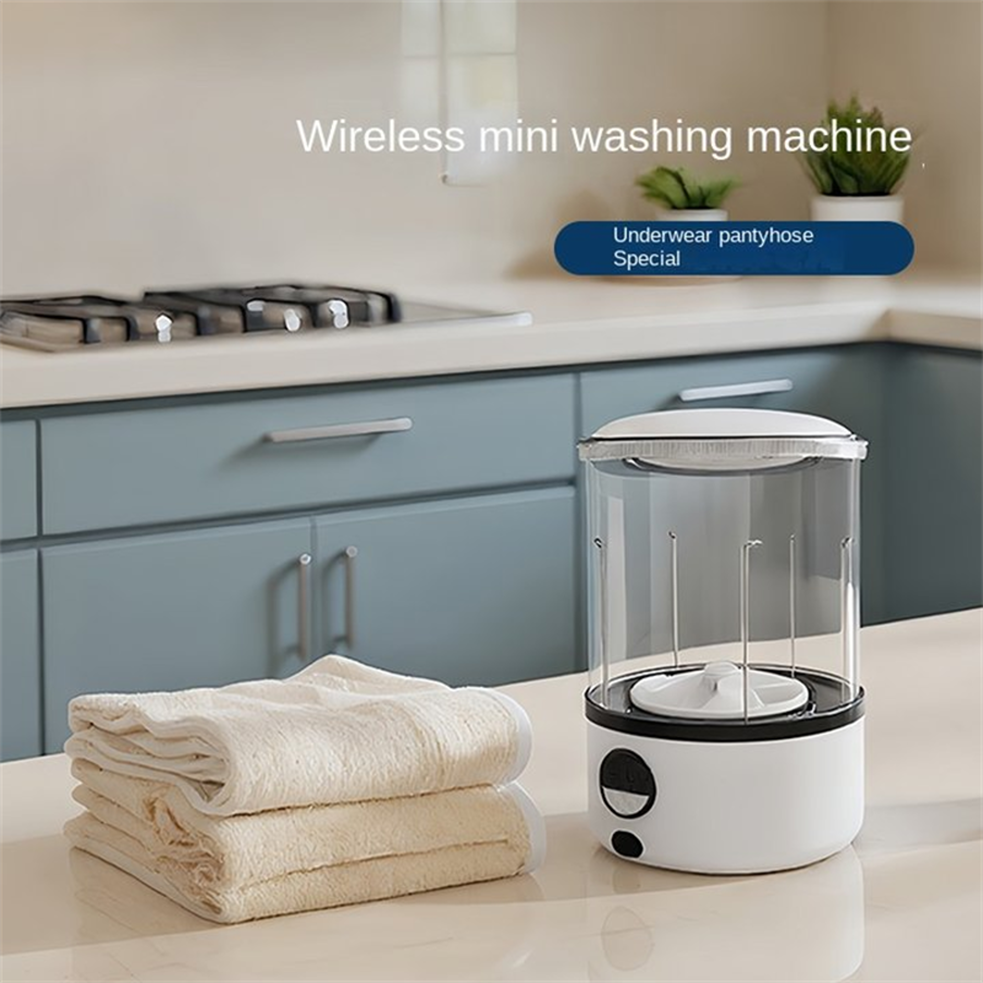 portable mini washing machine - folding design for quick underwear laundry