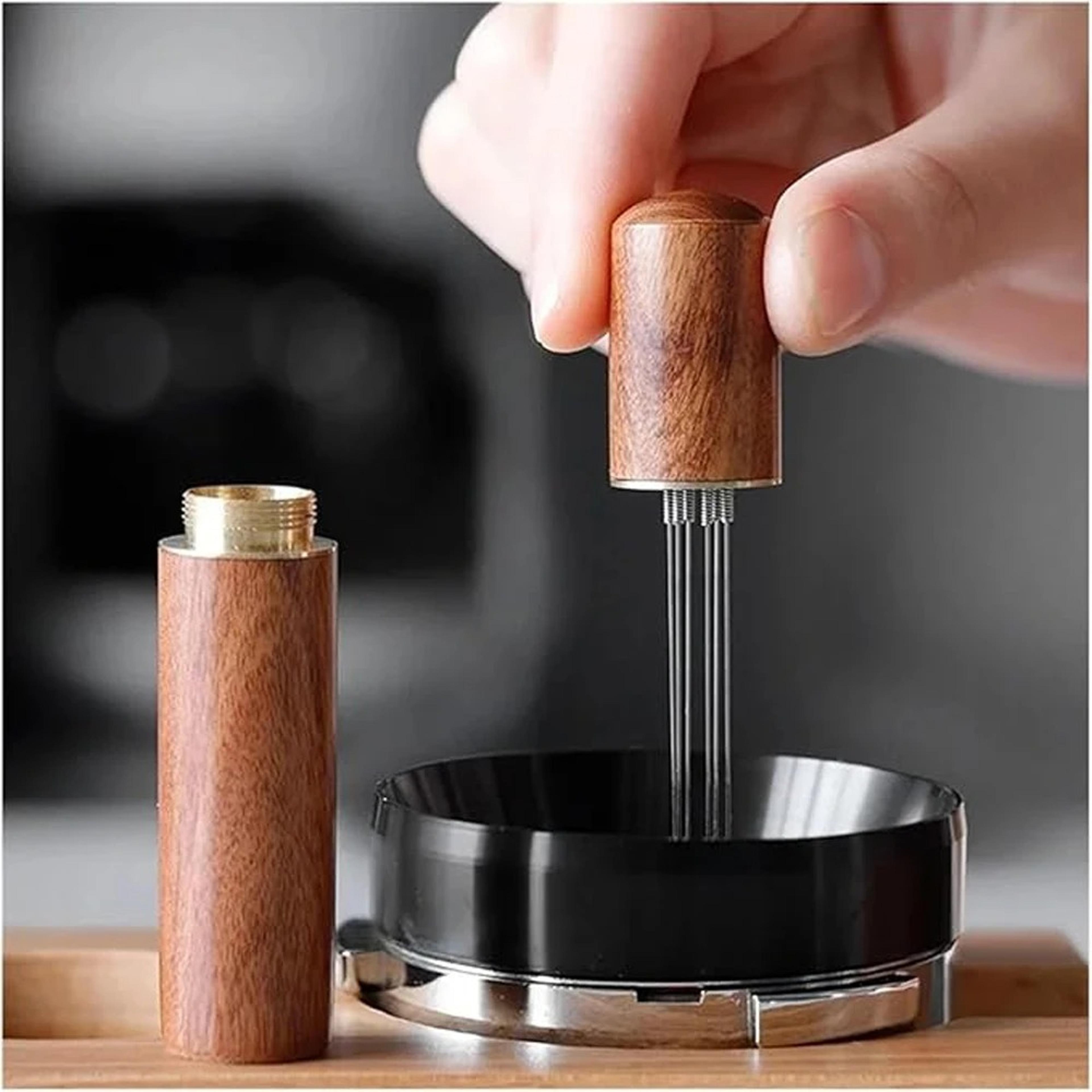 portable manual coffee grinder – hand crank wooden stainless steel coffee bean mill for home, office & travel