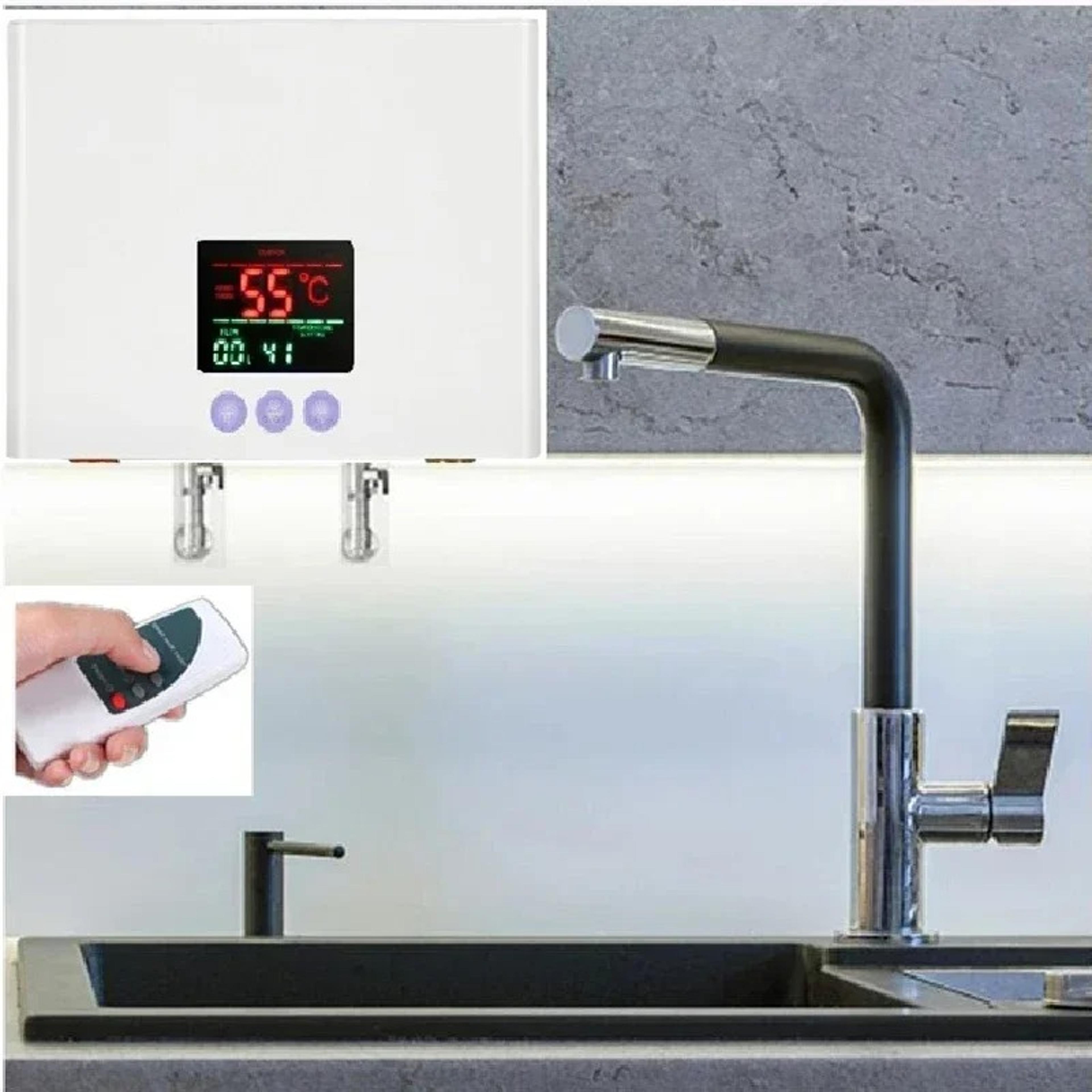 tankless electric water heater - fast heating, wall mounted for shower & kitchen sink