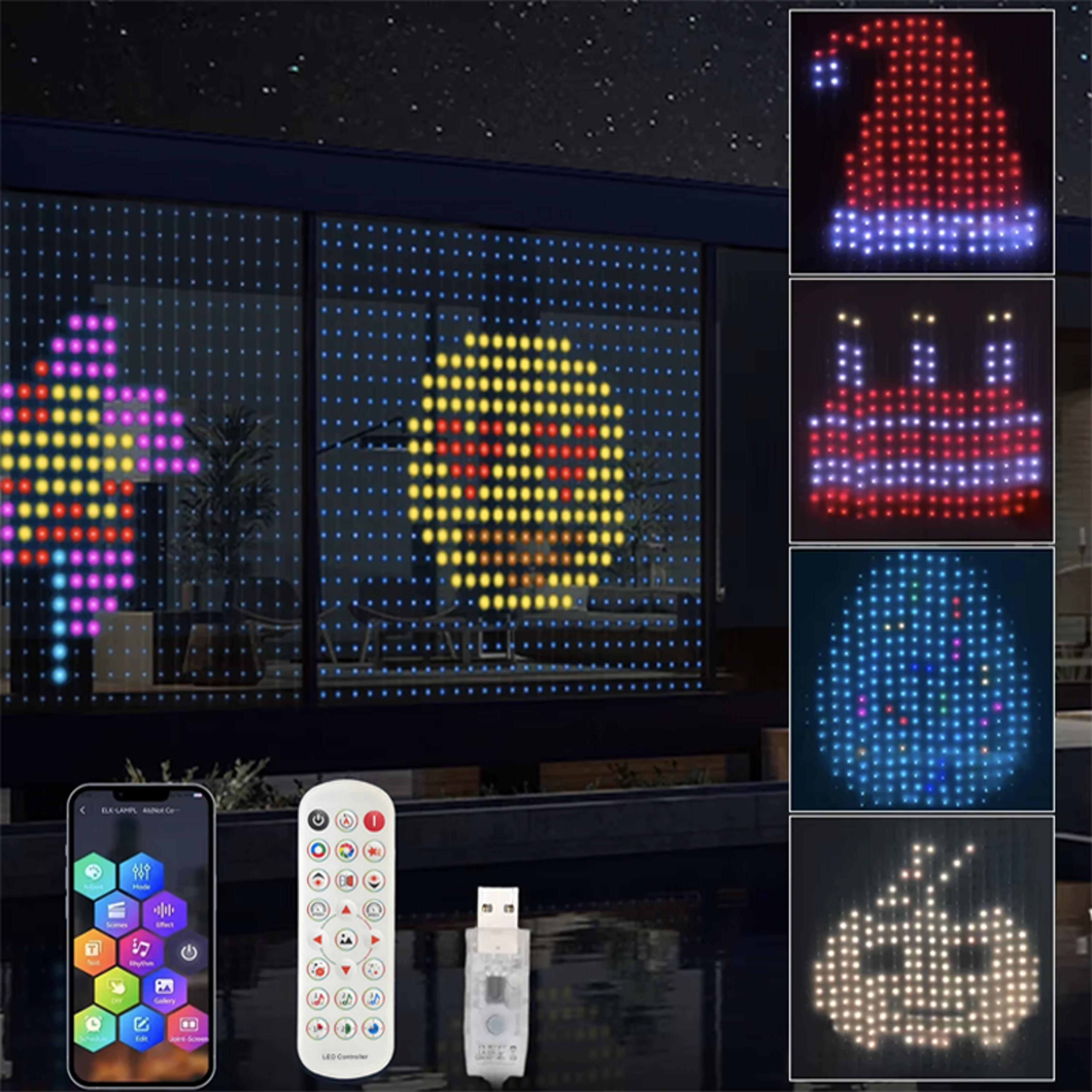 smart curtain lights with bluetooth app control – leds rgb string lights for bedroom, window, and diy decor