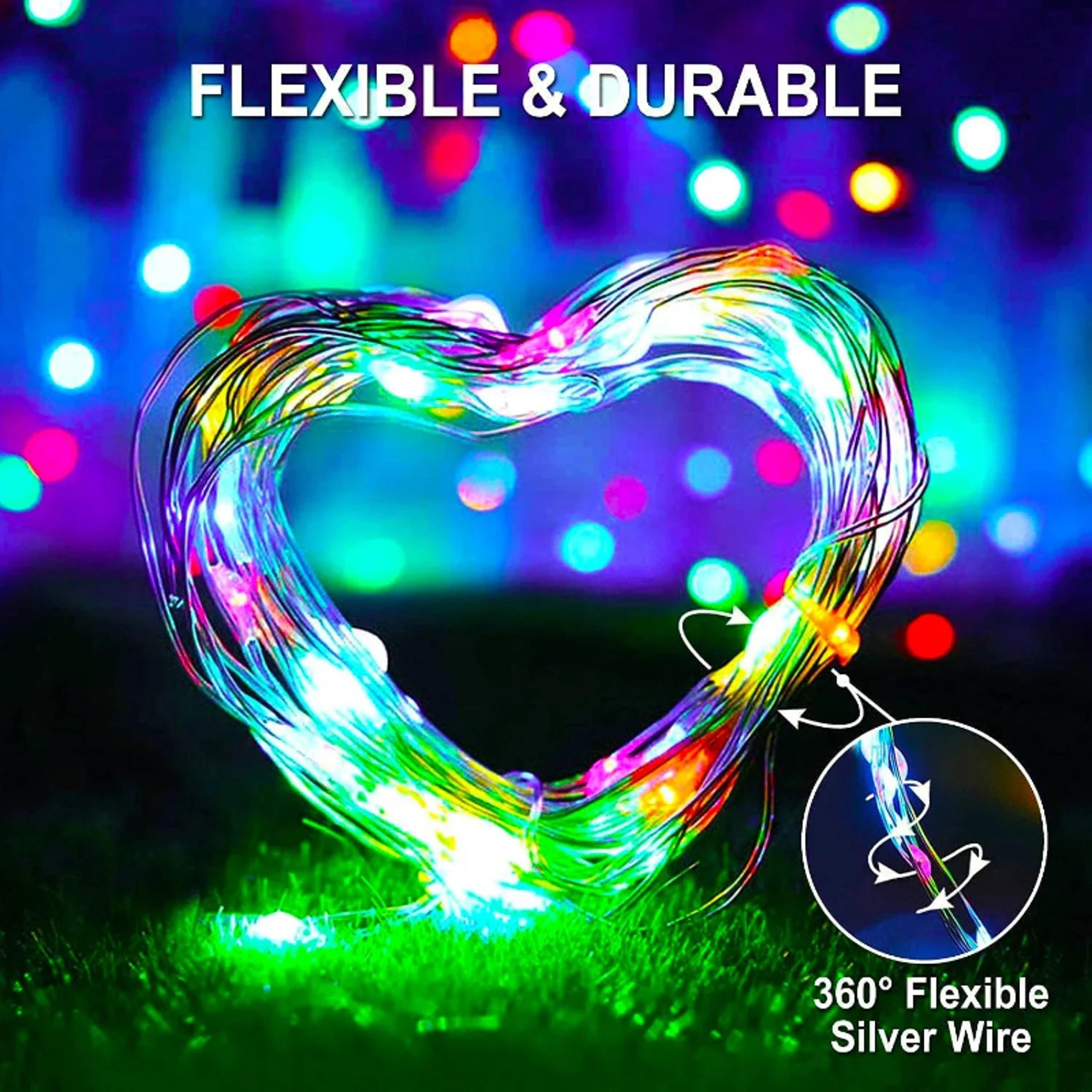 solar string lights outdoor waterproof copper wire fairy lights for wedding, party, and christmas decoration