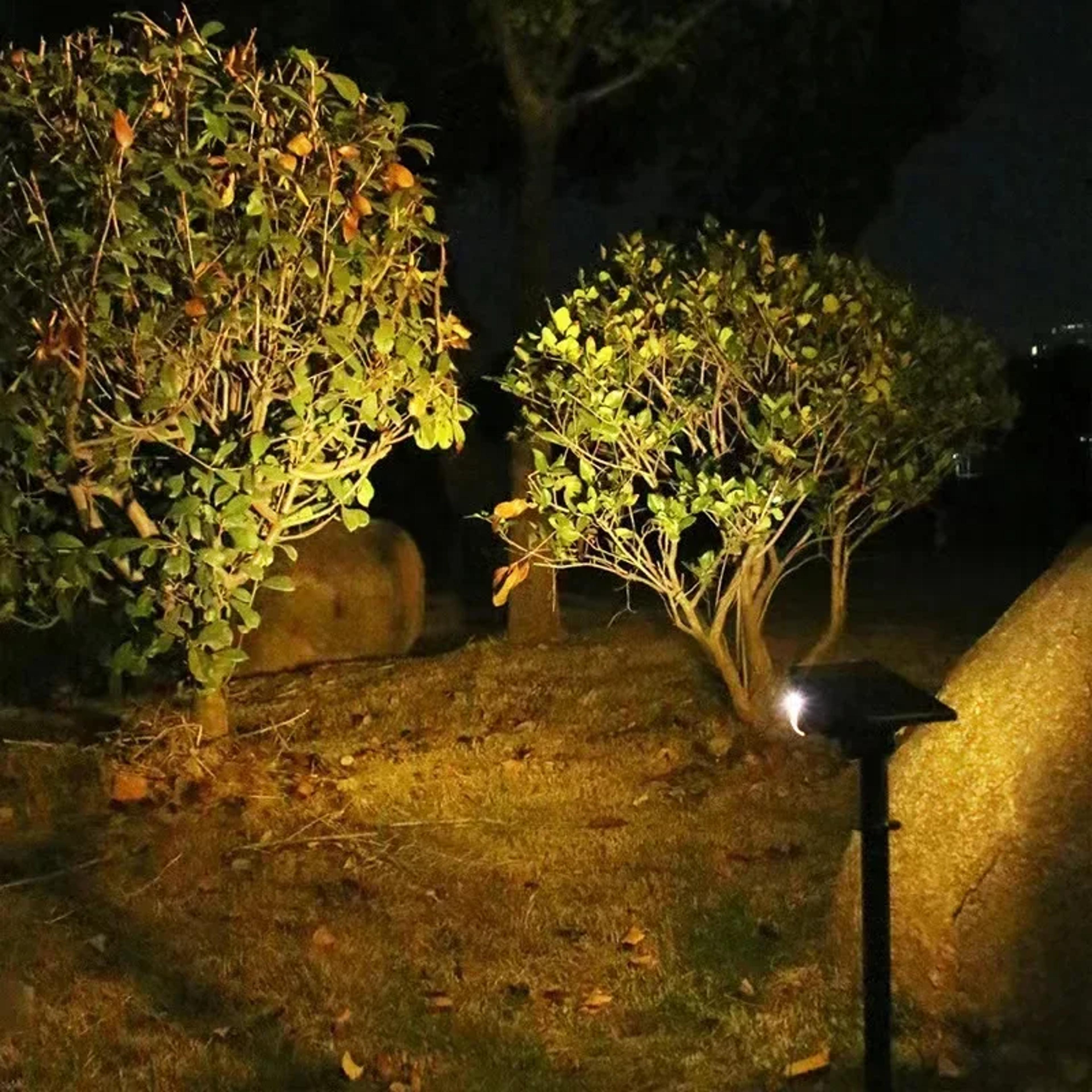 solar spotlight for outdoor lighting – 180° adjustable, waterproof & anti-aging ground/wall mount for garden yard