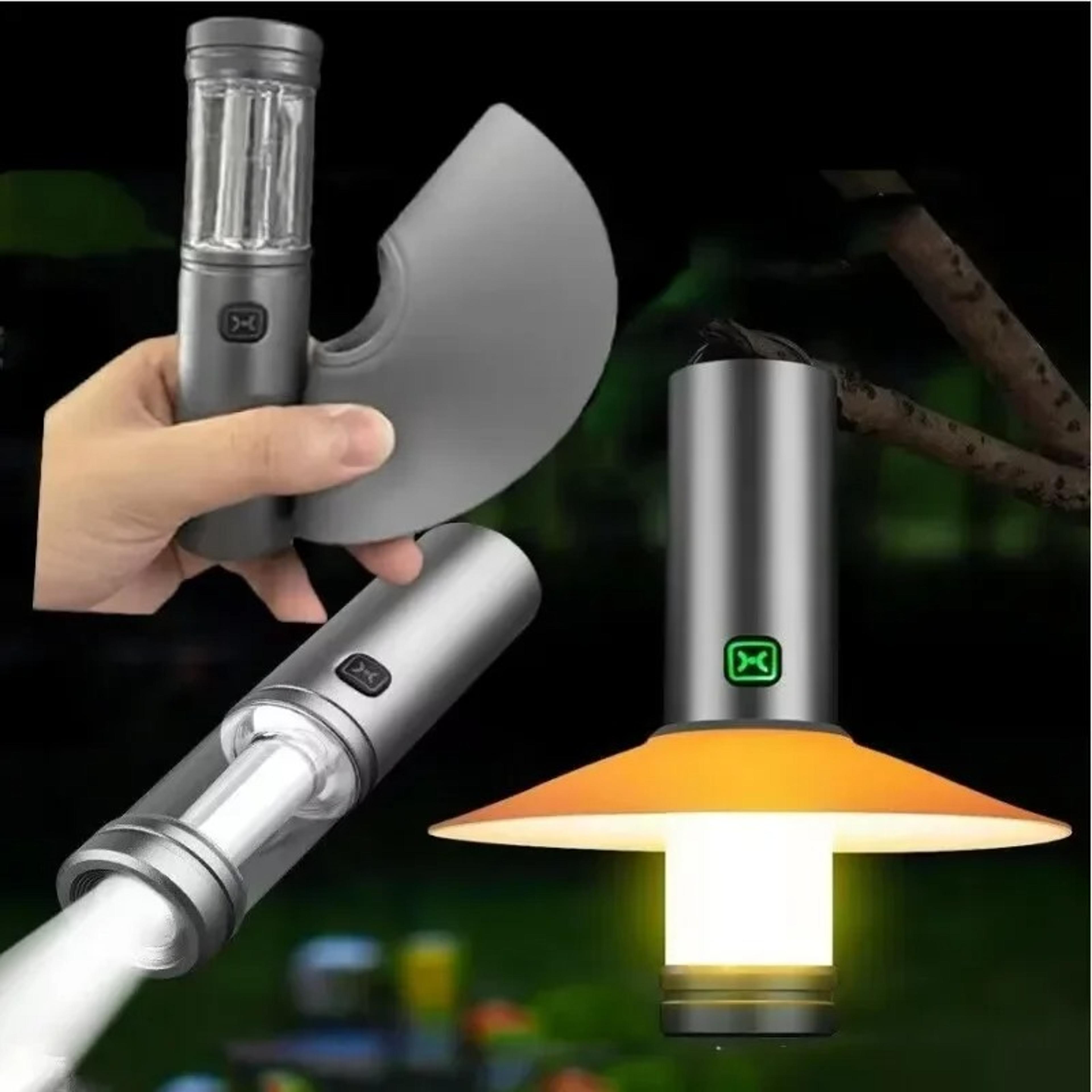 rechargeable camping light & flashlight with magnetic base – portable silicone lid flame lamp for tent & garden