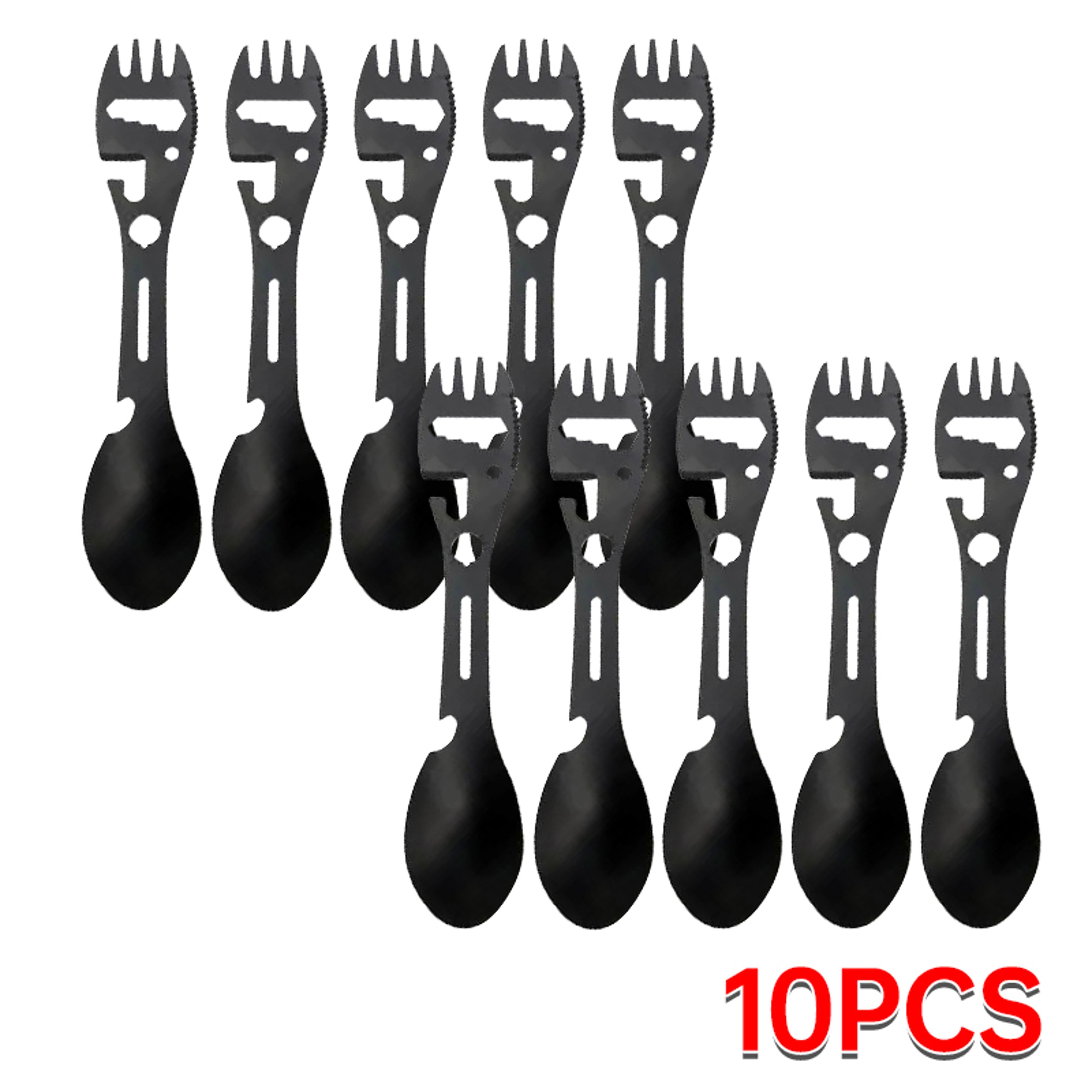 camping utensils set –stainless steel travel cutlery for hiking & survival gear