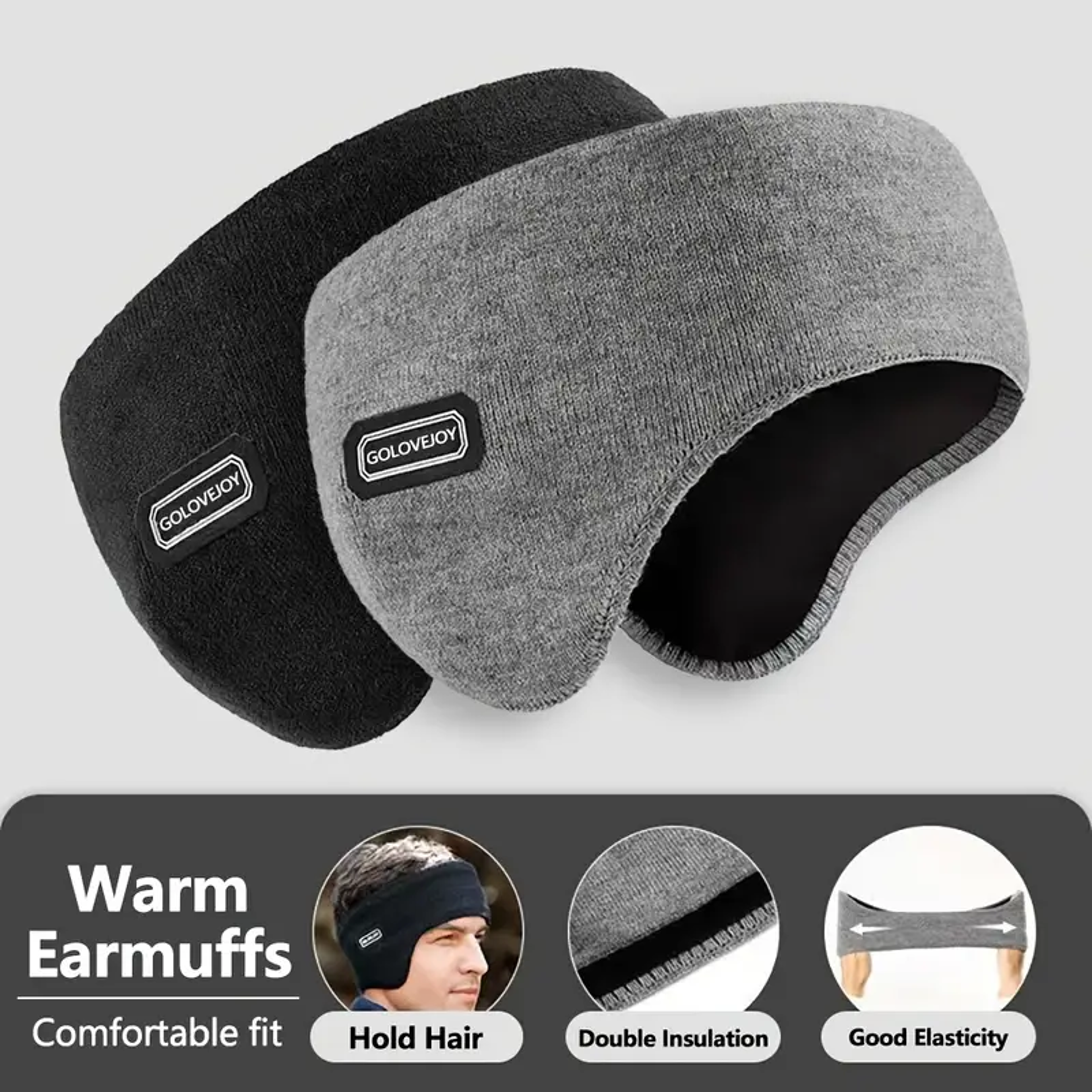 winter warm earmuffs – plush knitted thermal headband for outdoor activities