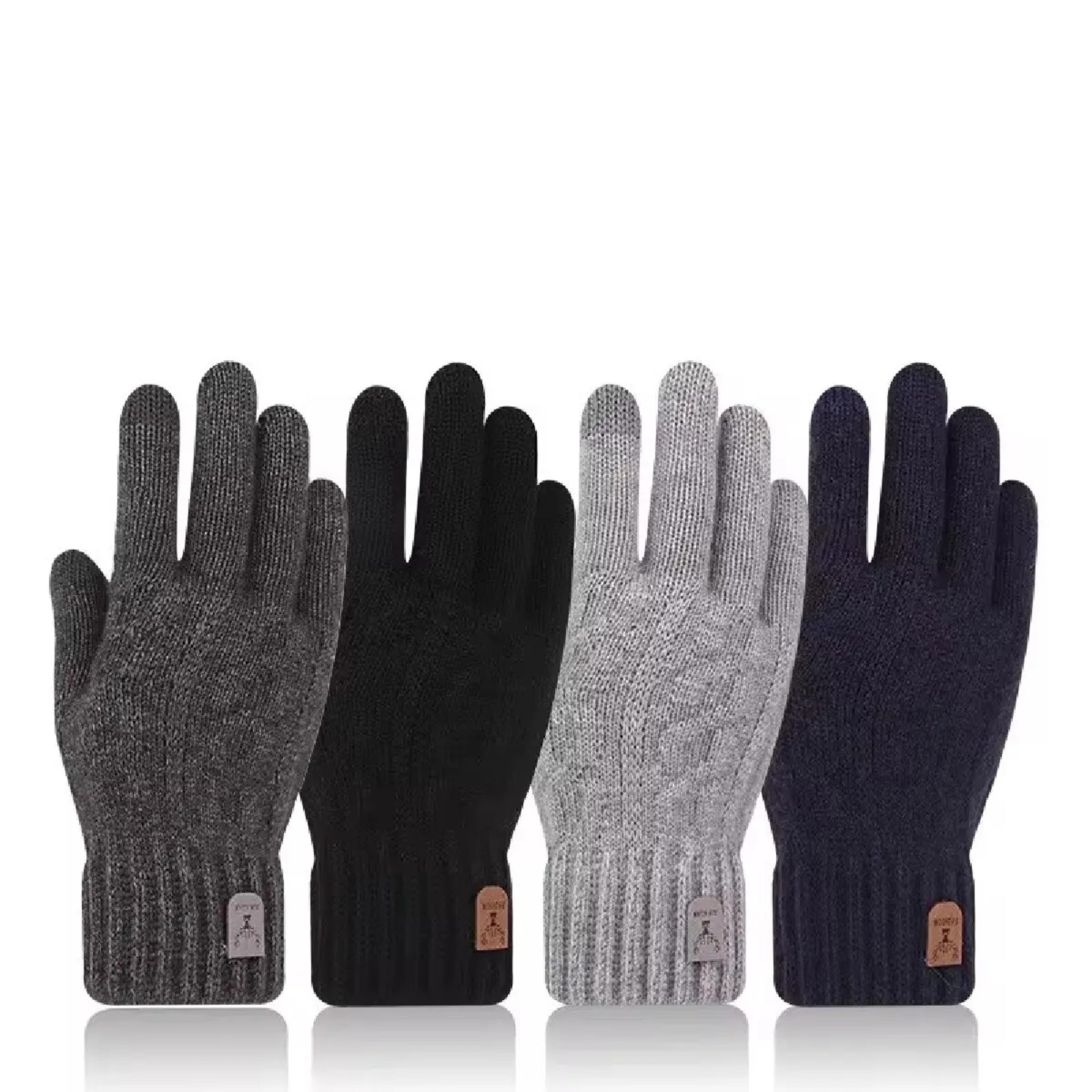 mens touchscreen winter gloves – thickened wool knitted cold-proof plus velvet gloves