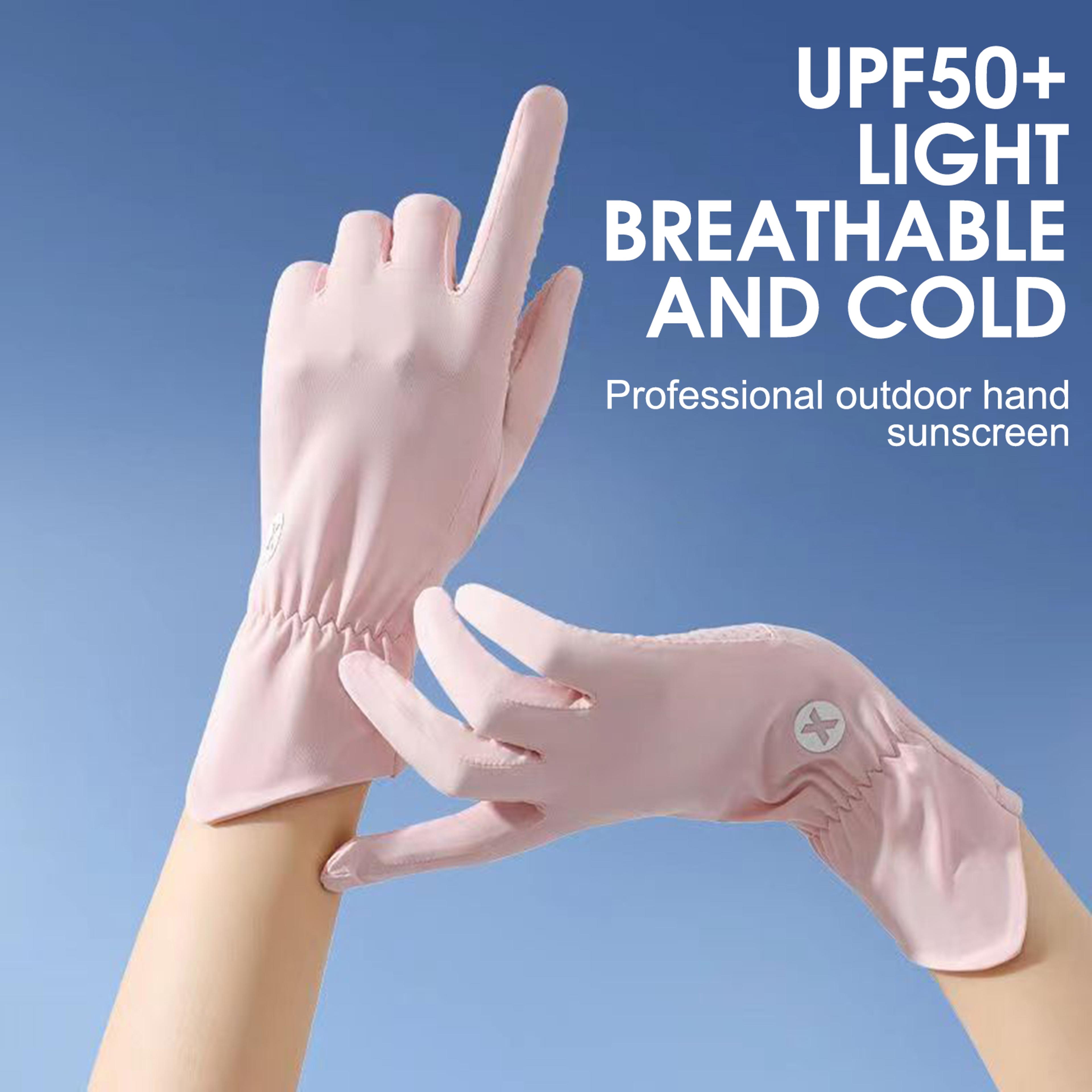 "summer ice silk uv resistant touch screen gloves for cycling & driving
