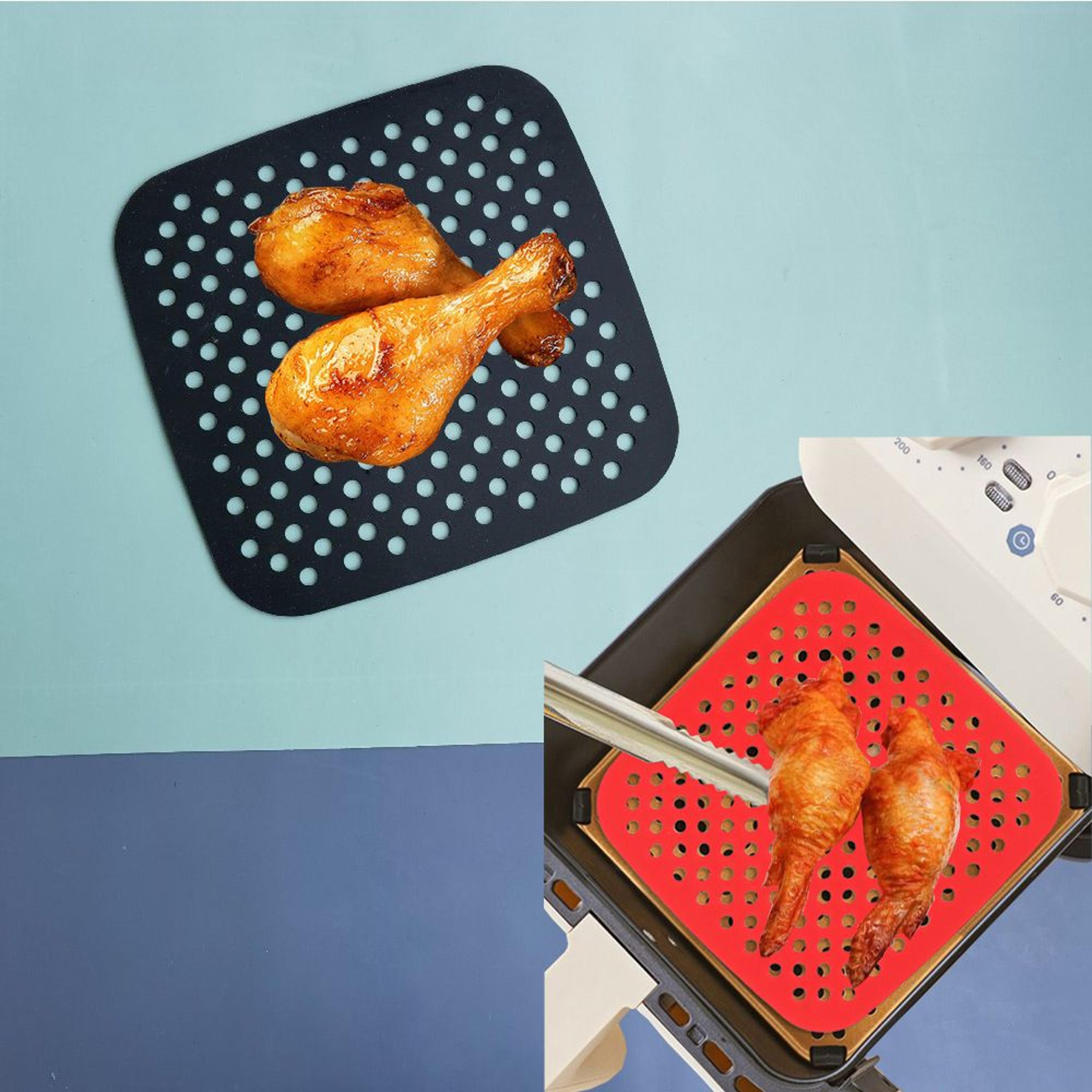 silicone air fryer mat - oil filtering & heat insulation liner