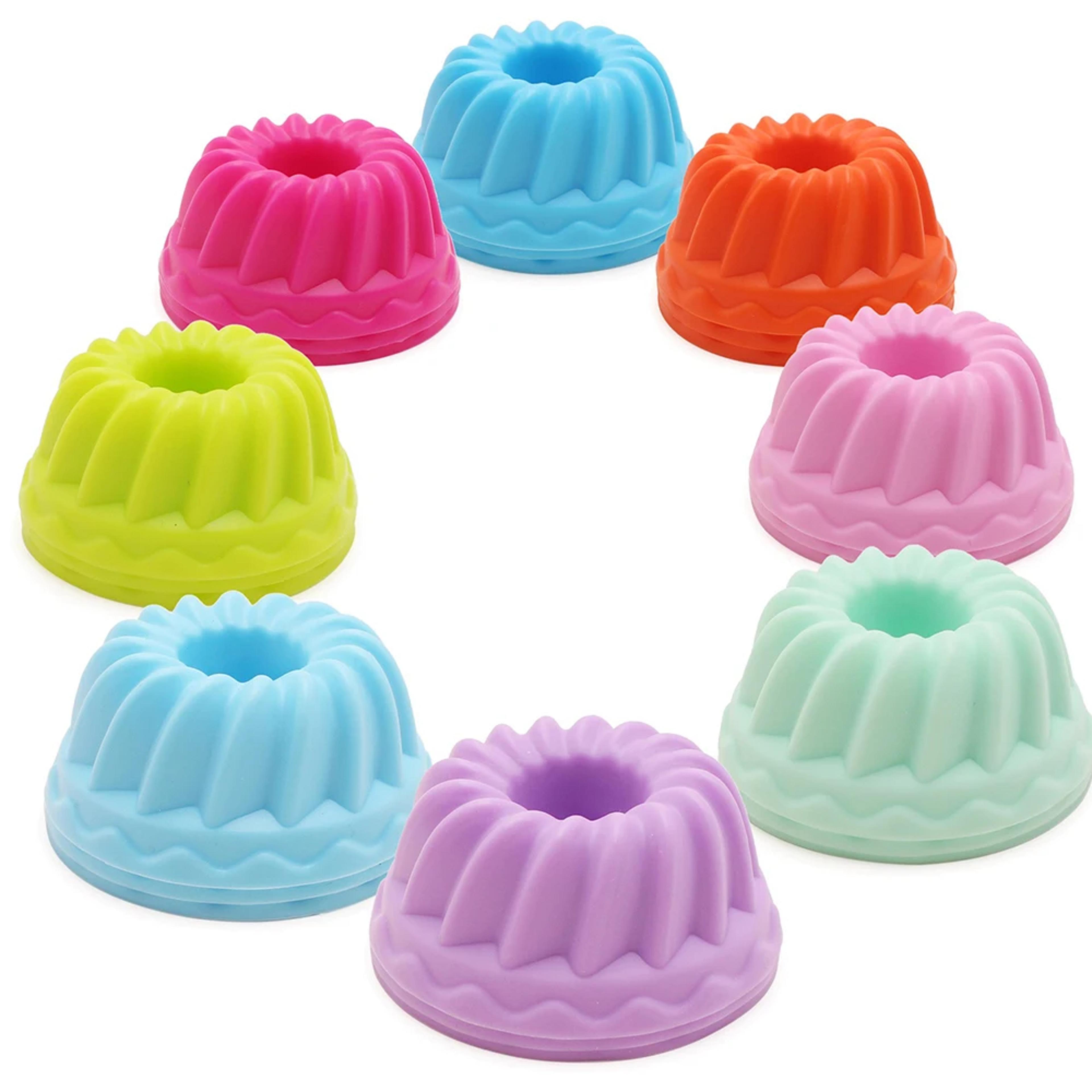 set of food-grade silicone muffin cups – multicolor round baking molds, non-stick for perfect cupcakes