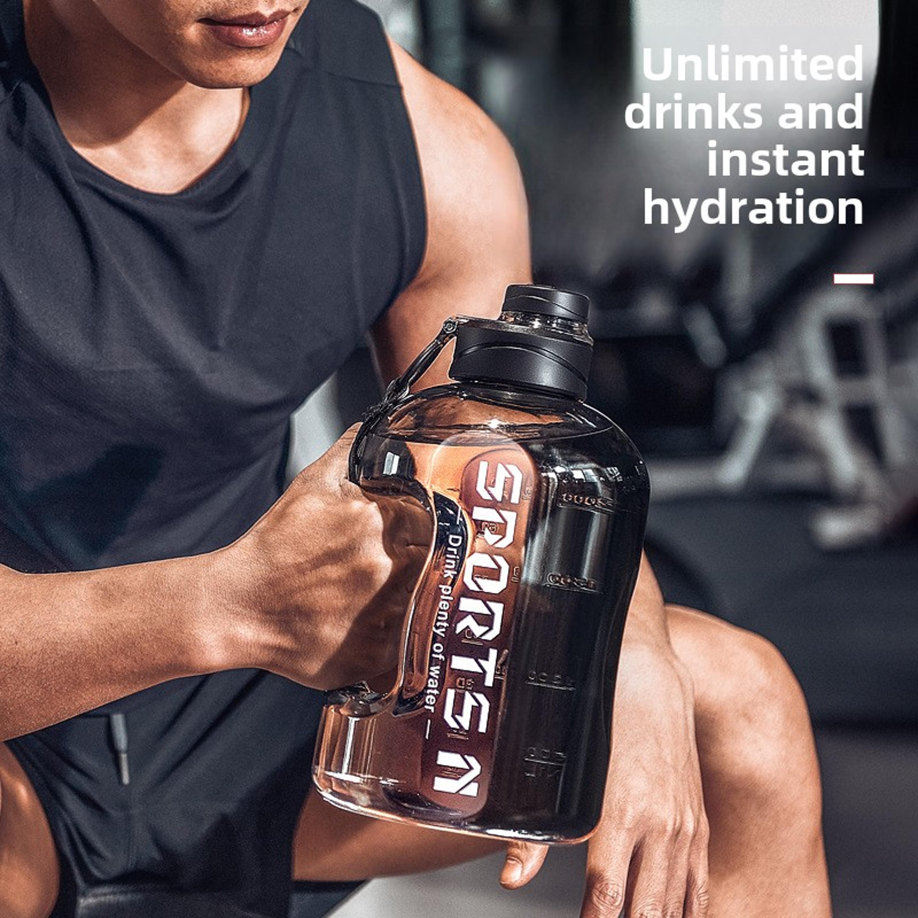 large capacity water bottle – sports gym kettle for travel & camping – portable bpa-free plastic space cup