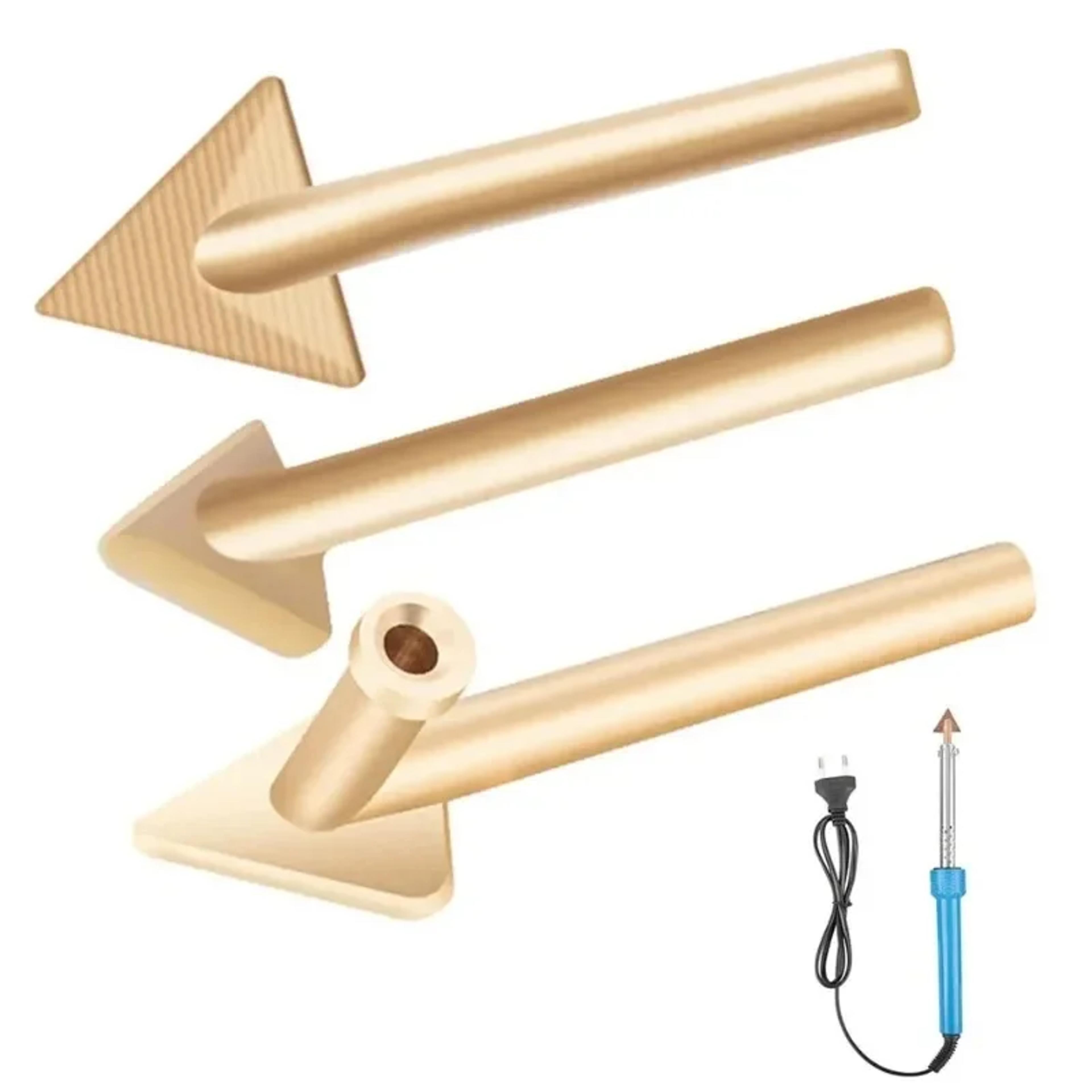 soldering iron tips set – copper triangular smoothing head replacement tips for 80w plastic welder repair tool