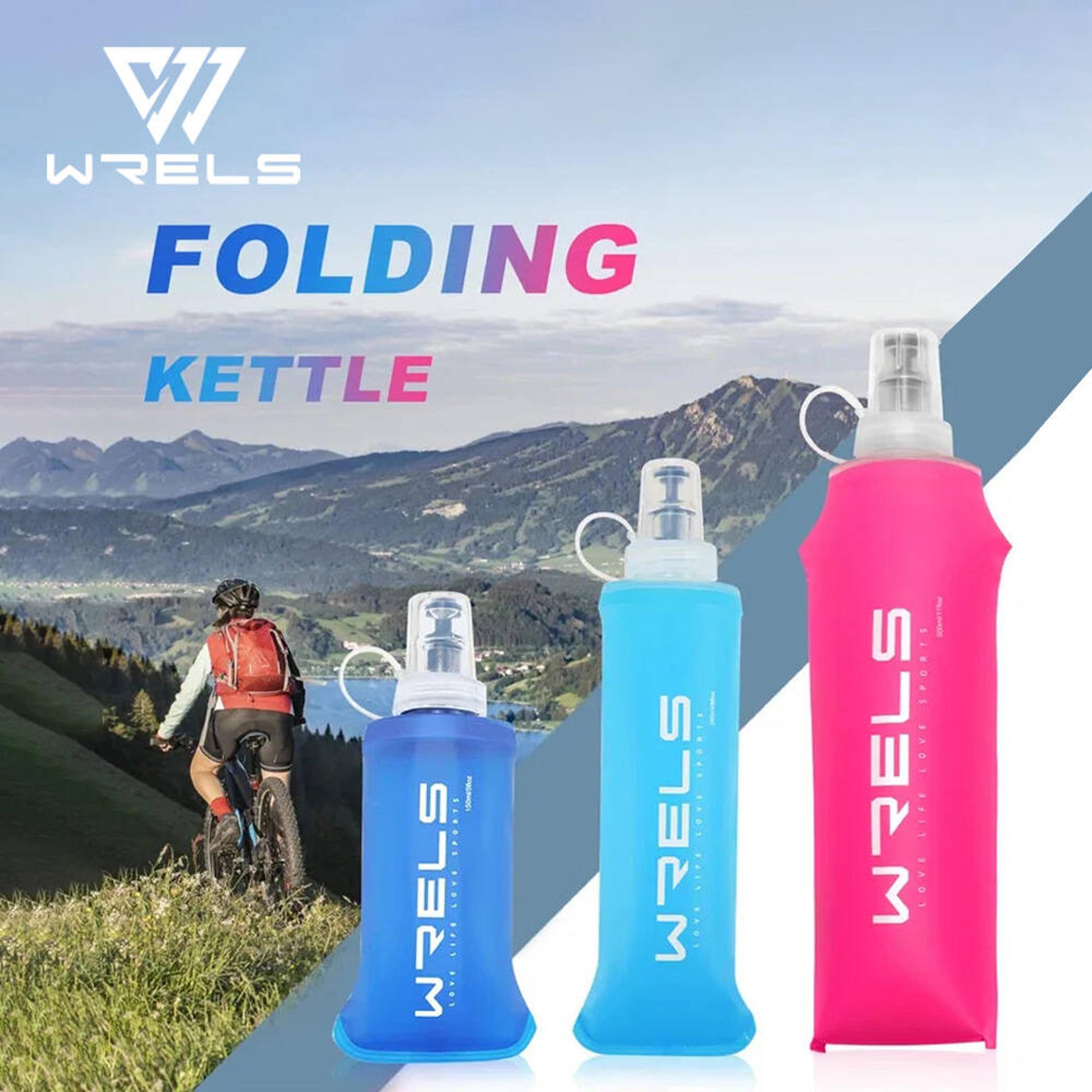 collapsible silicone water bottle for outdoor adventures – portable & space-saving for hiking, runn