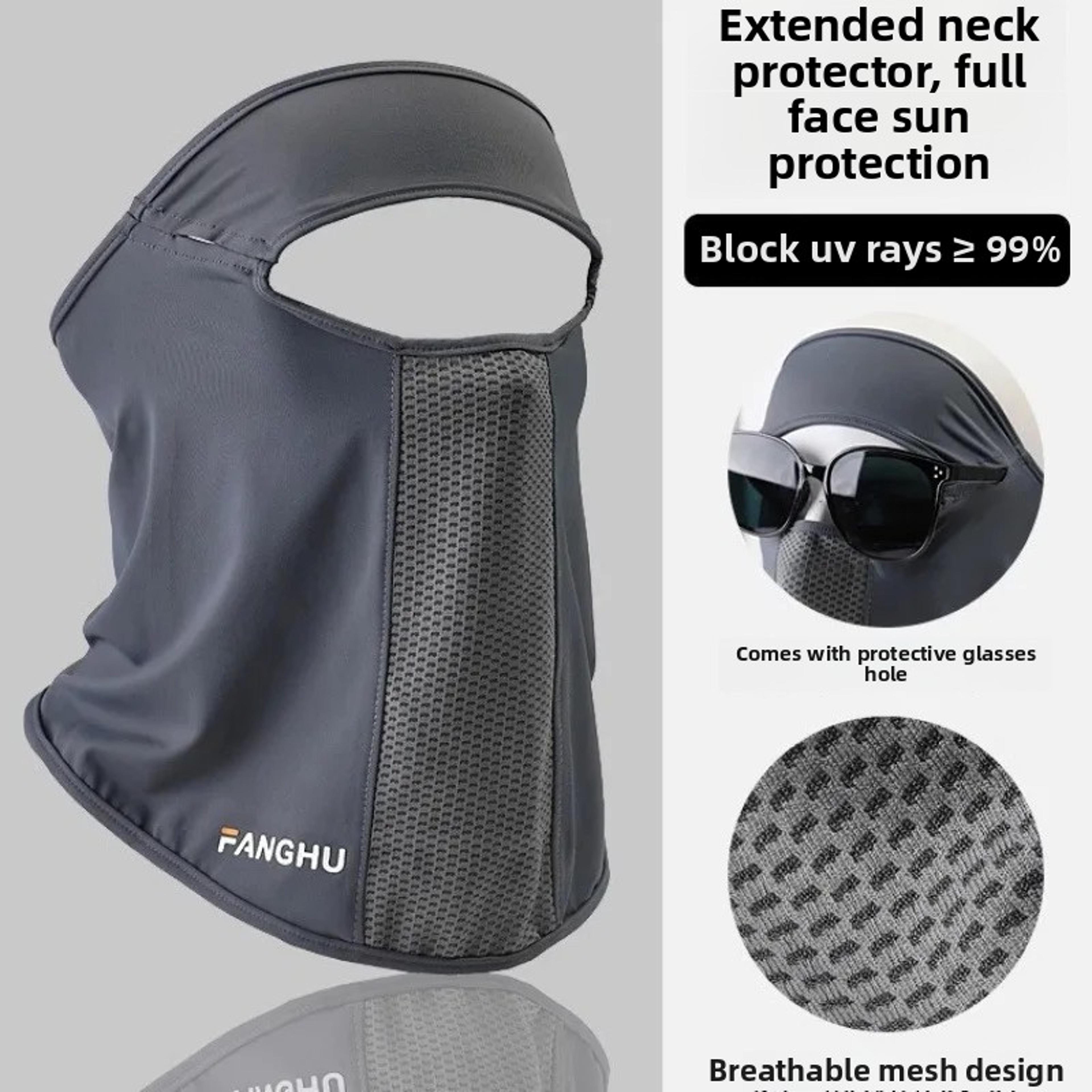 anti-uv ice silk sunscreen mask with eyeglass hole for sports & outdoor protection