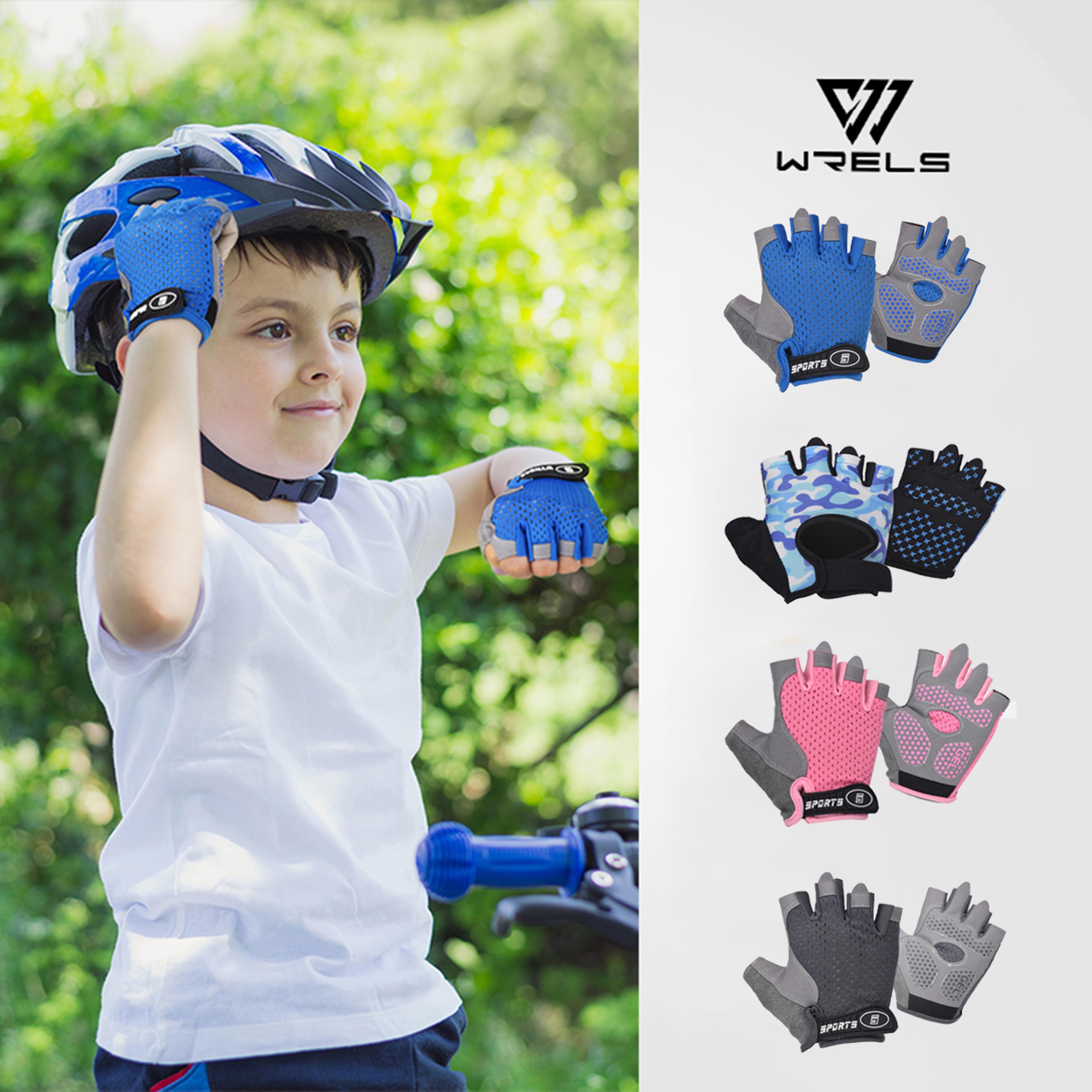 outdoor sports half finger gloves for kids – antislip, breathable, perfect for spring & summer cycling