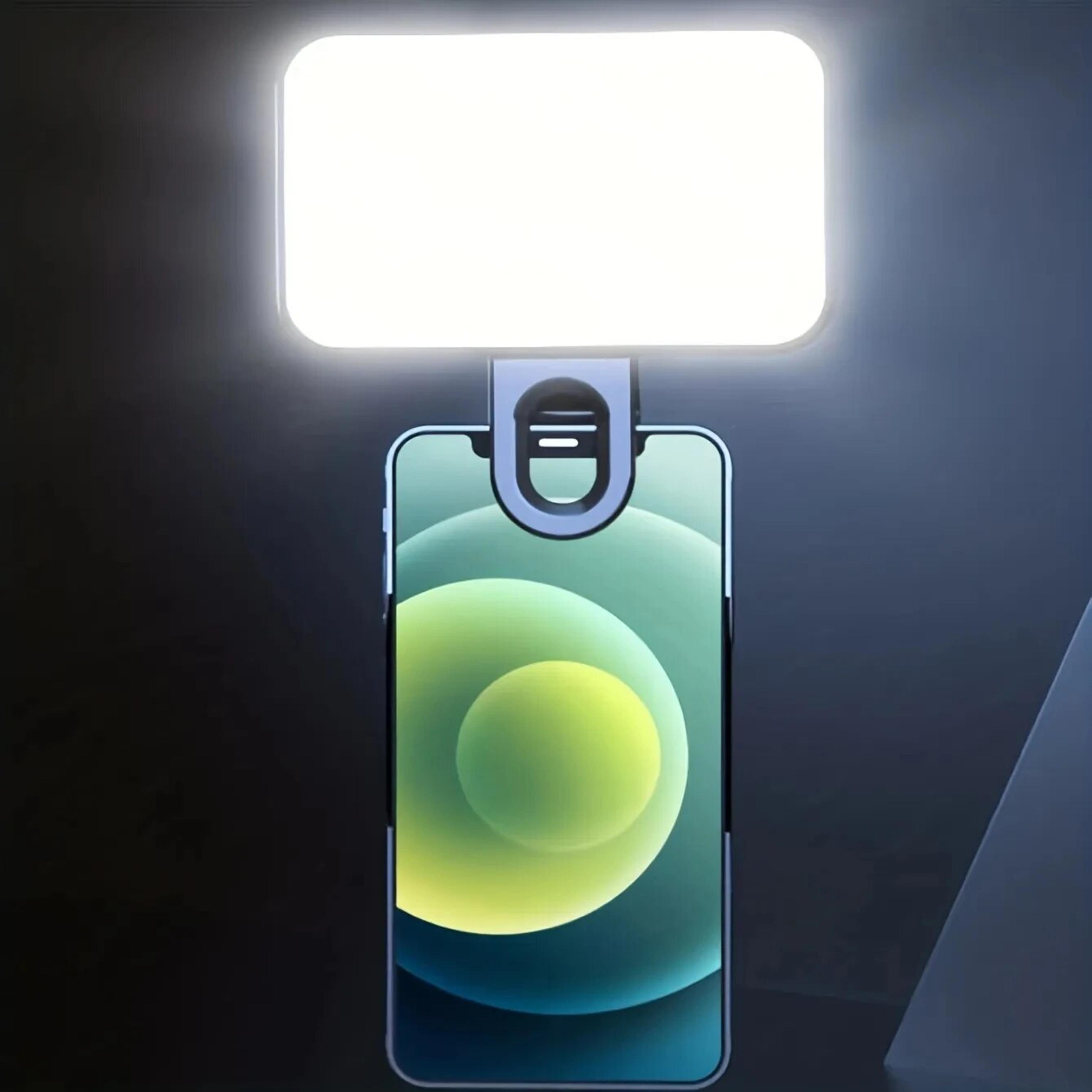portable mini selfie light with 3 adjustable brightness modes – rechargeable clip-on for phones, laptops, tablets