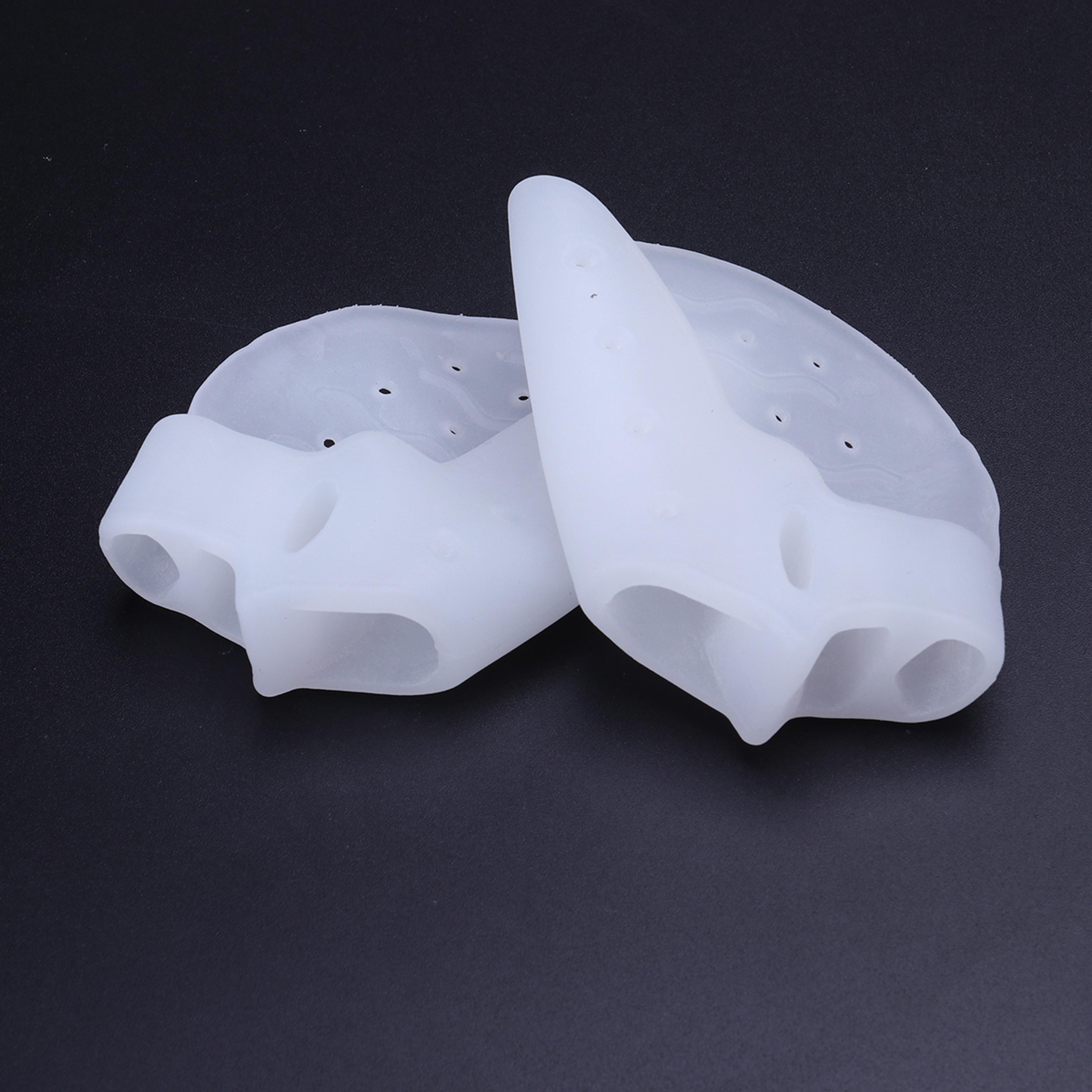 gel toe separator protector for bunion relief with forefoot cushion pad – 3-toe holes toe spacer for hallux big