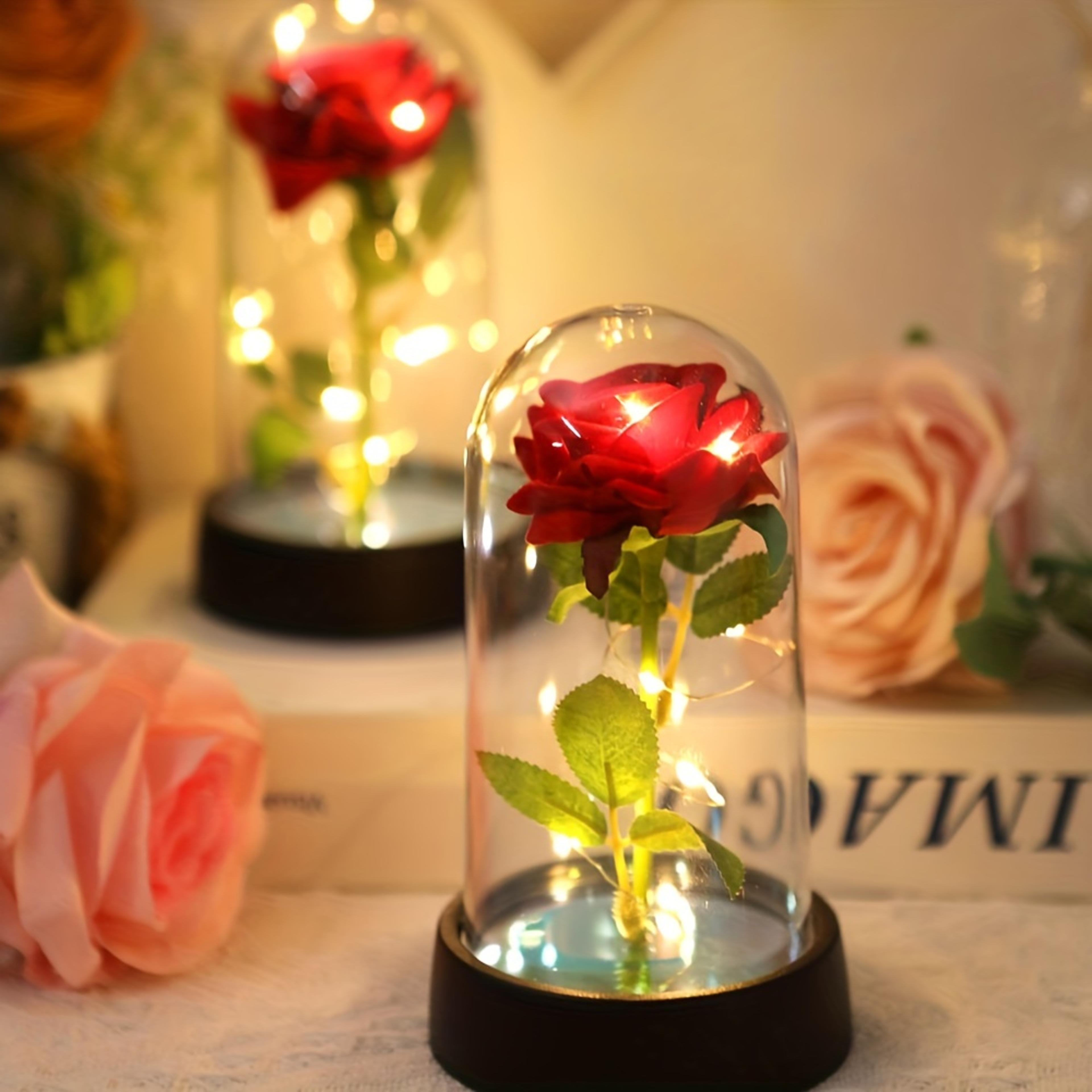colorful eternal rose luminous flower ornament - perfect gift for women, moms, girlfriends, and wives
