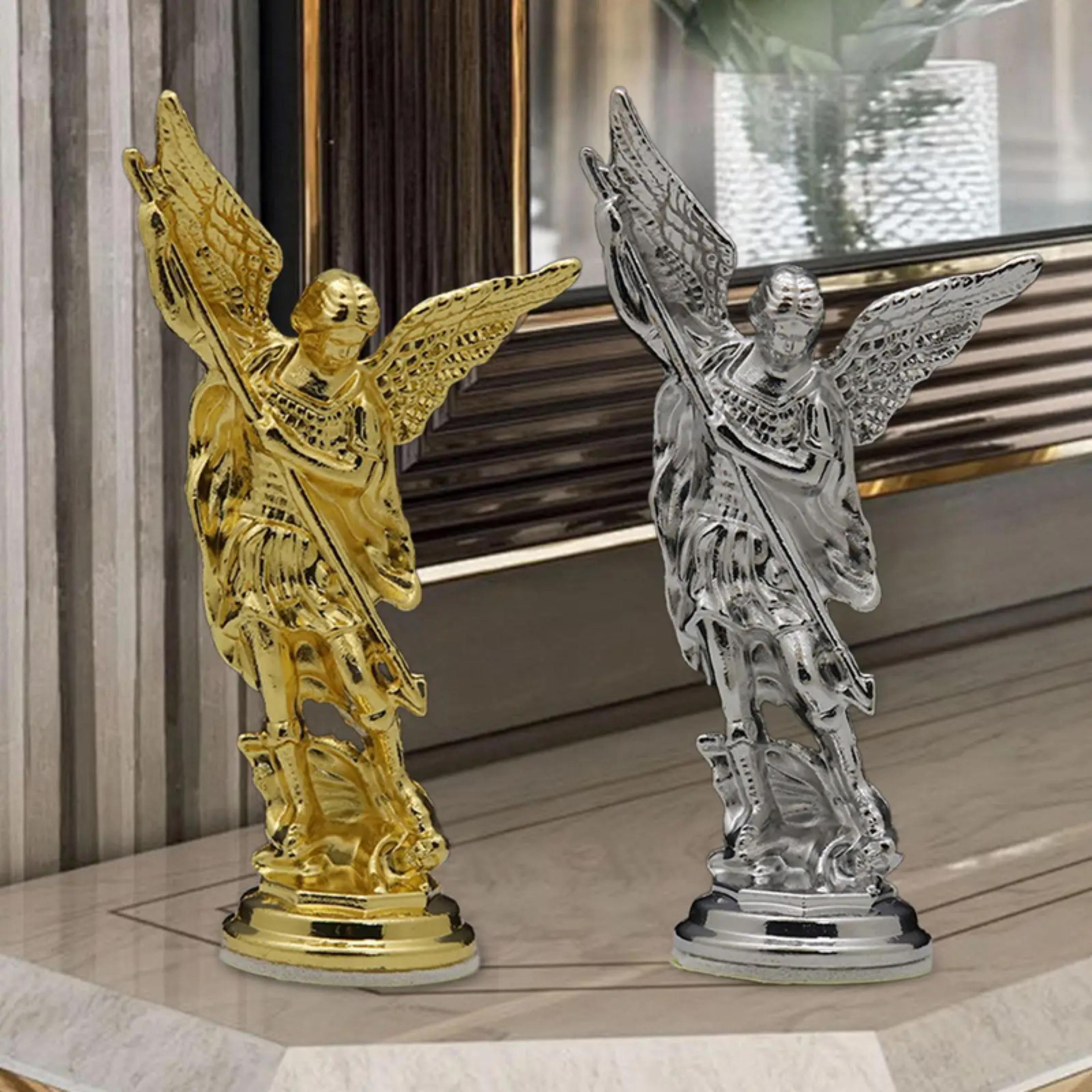 saint michael archangel figurine sculpture – sacred angel statue for home desk decor