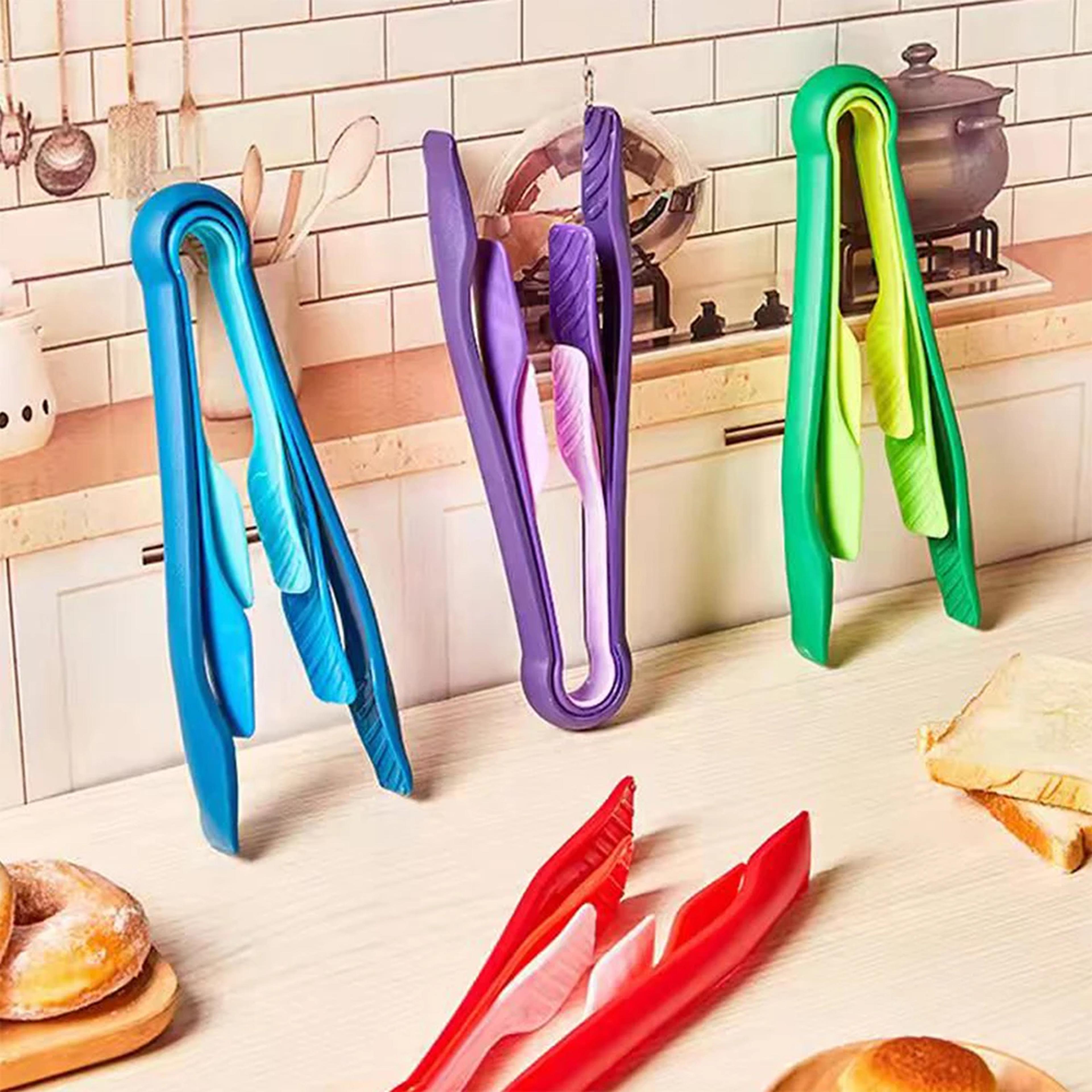 reusable food clips set – pcs plastic tongs for kitchen, ice, bacon, and baking needs