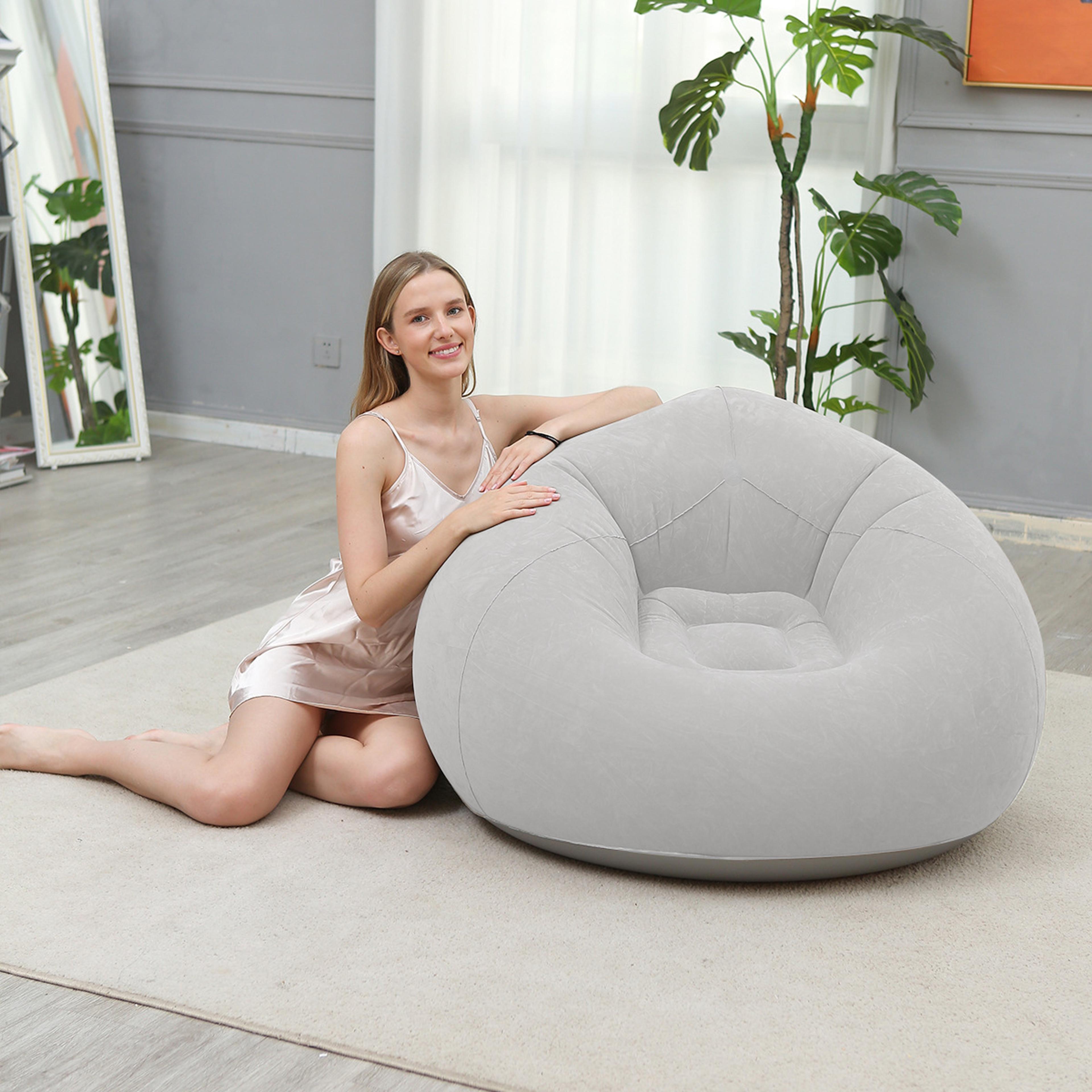 inflatable lazy sofa folding portable air chair – ideal for living room, beach, and camping