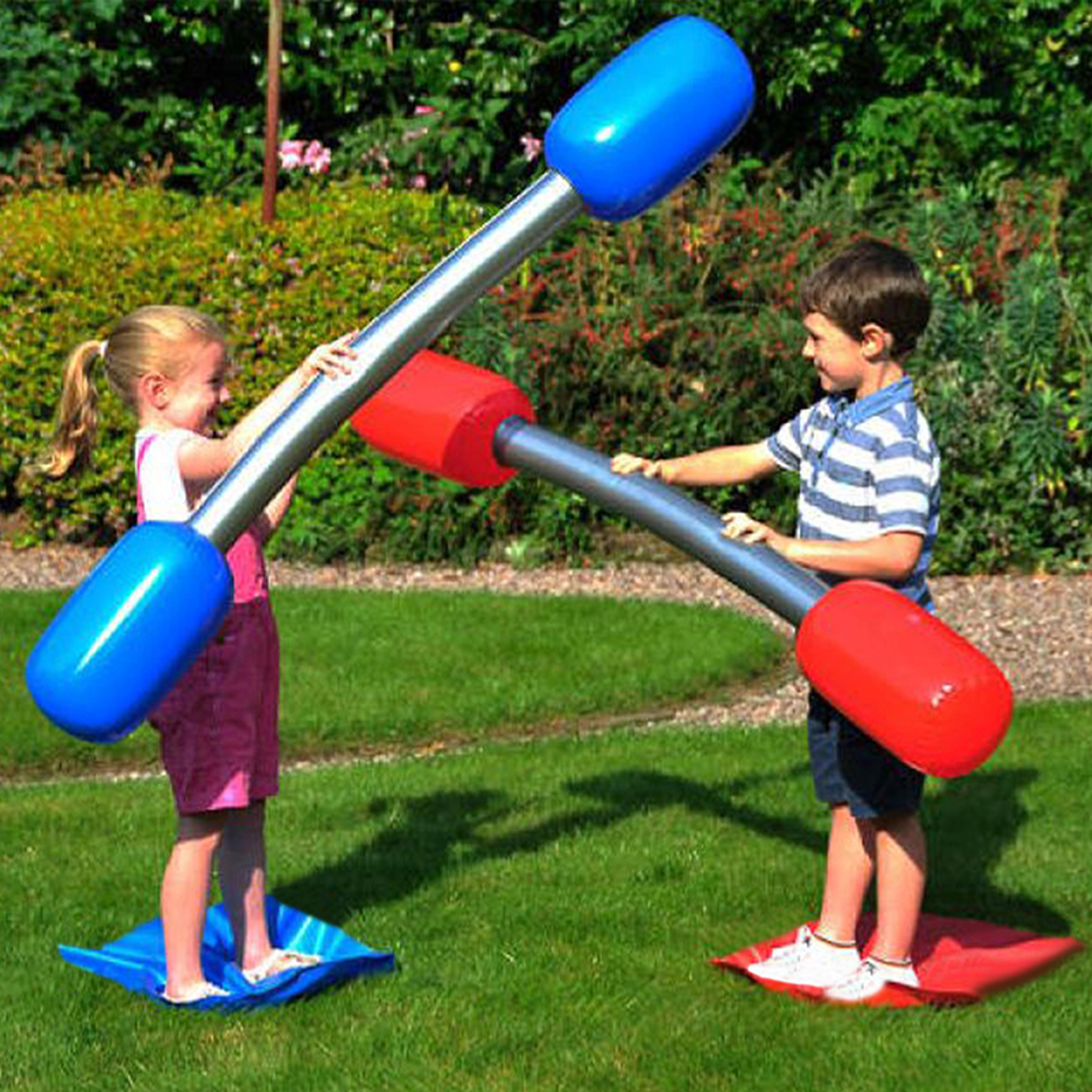 inflatable air hammer yard game sticks set for kids – fun pvc toy for parties & outdoor confrontation