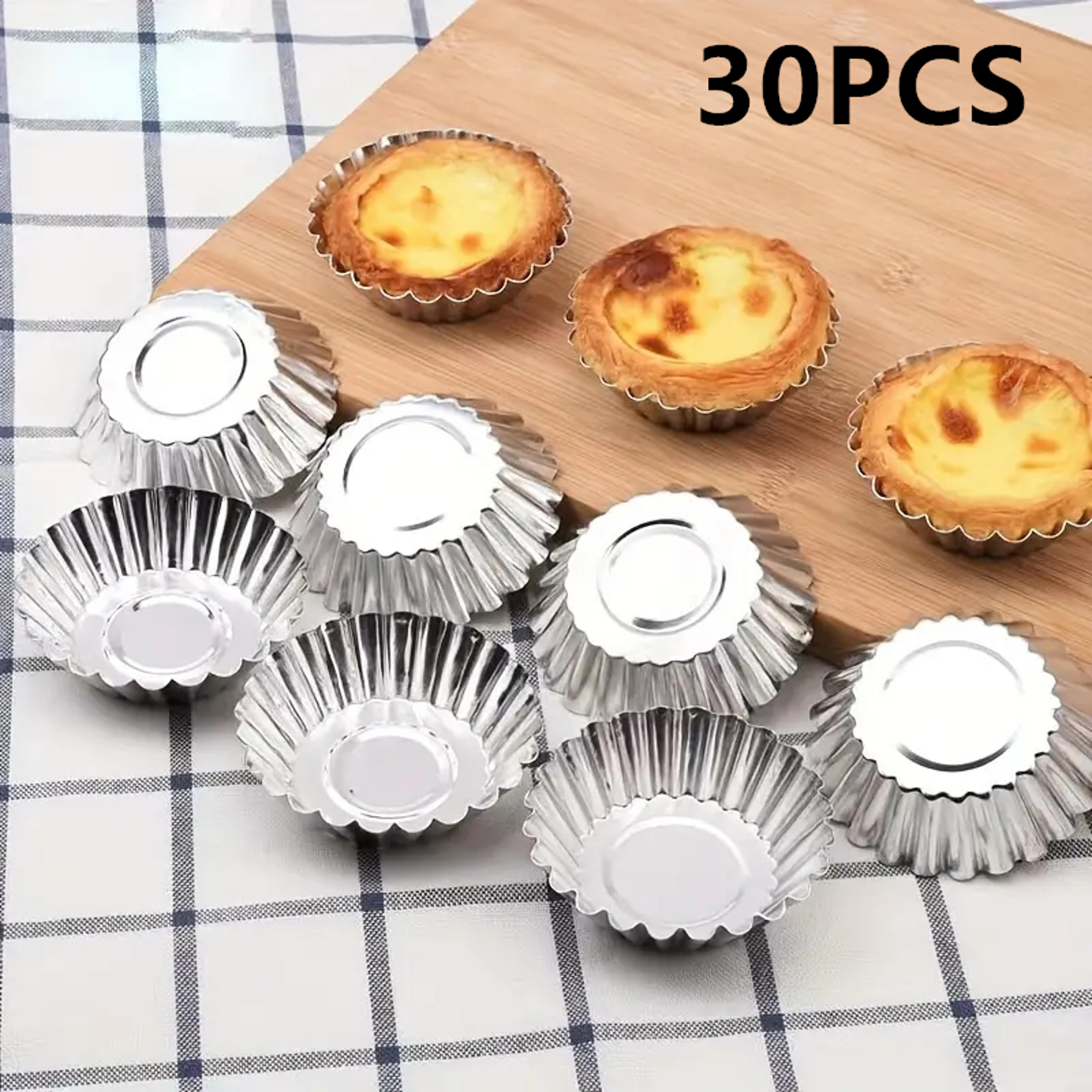 reusable aluminum egg tart molds for pastries, cookies, puddings, jellies, and mooncakes – non-stick baking tools
