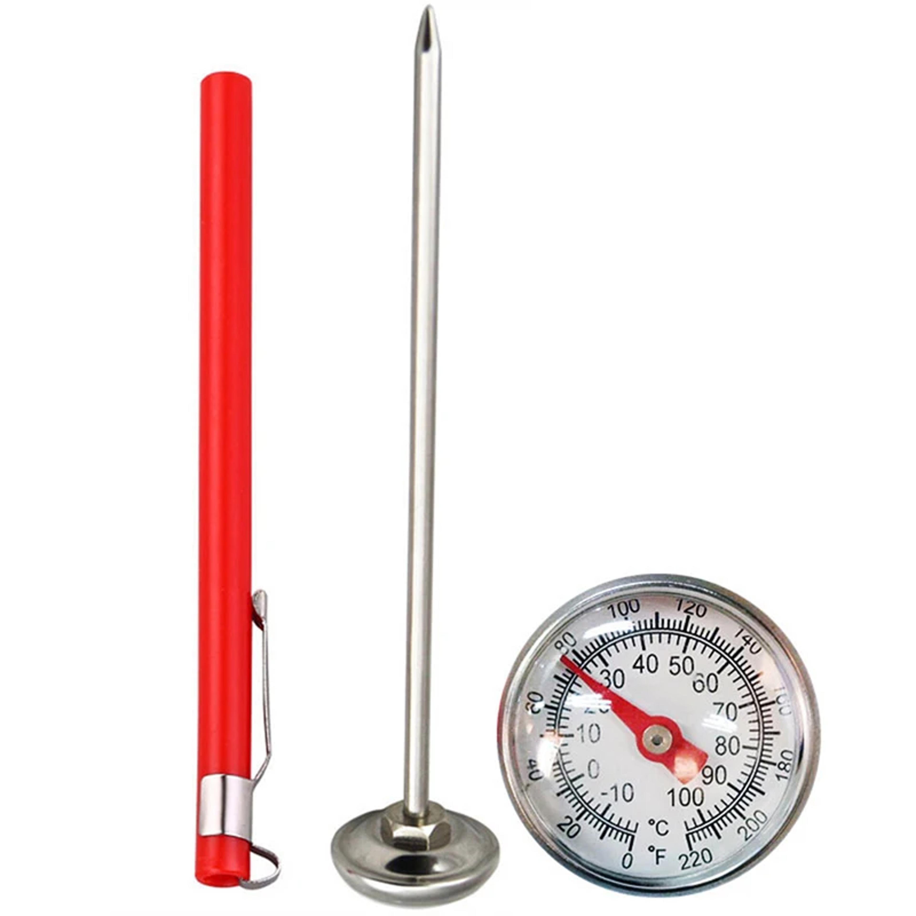 bimetallic food thermometer for kitchen – stainless steel probe for milk, coffee & baking