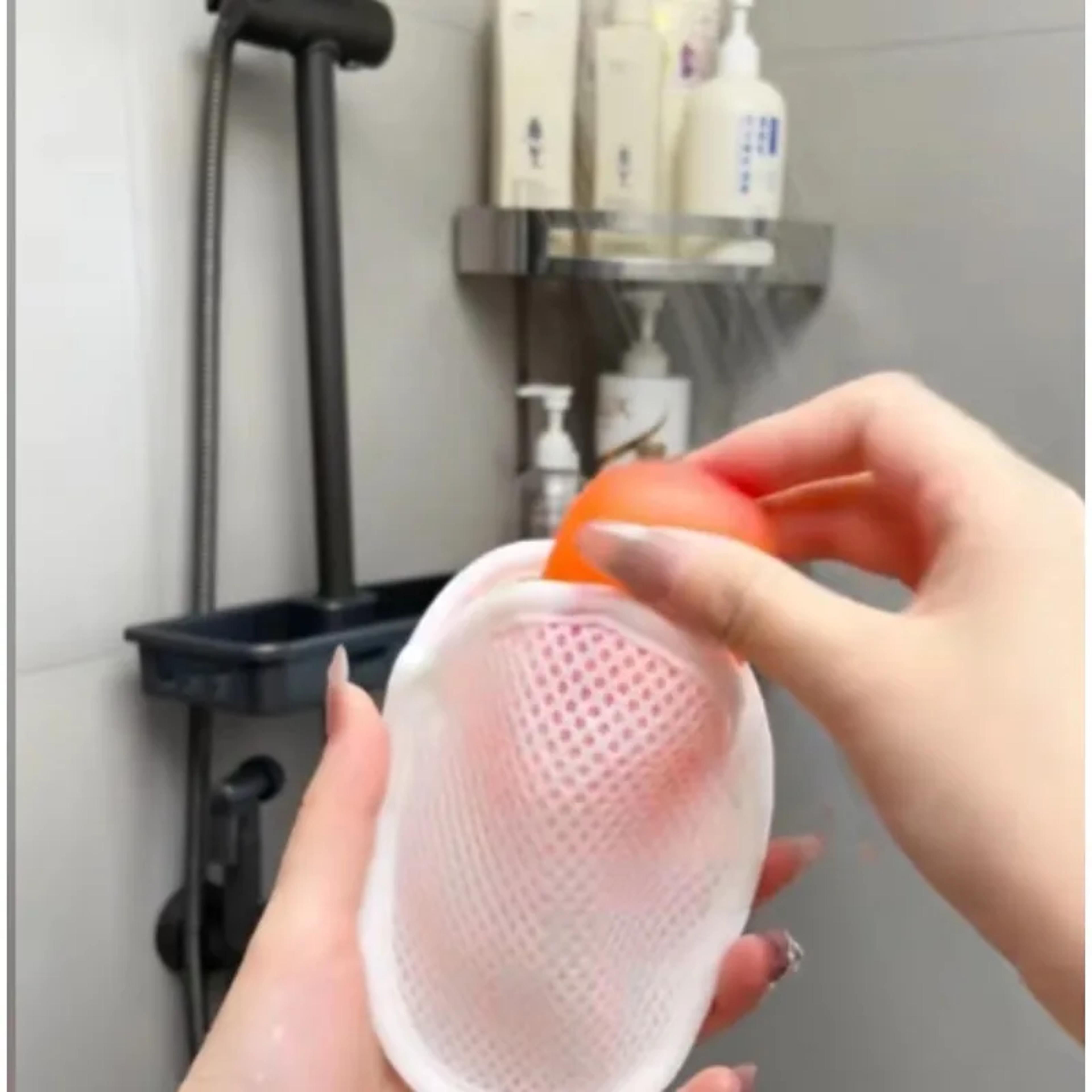 quick drying soap saver bag with suction cup hook for shower bath storage
