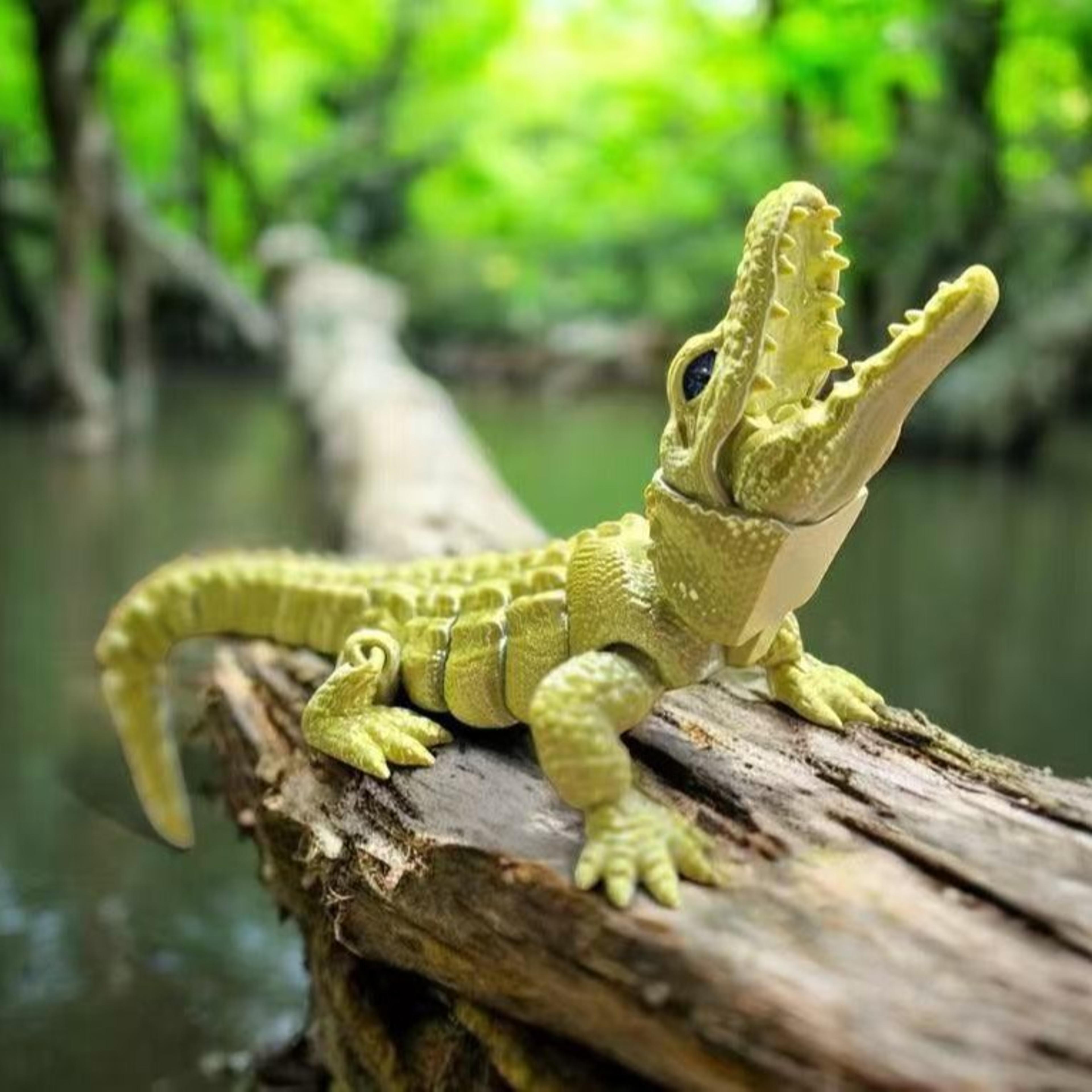 movable 3d printed skeleton crocodile desktop decoration toy
