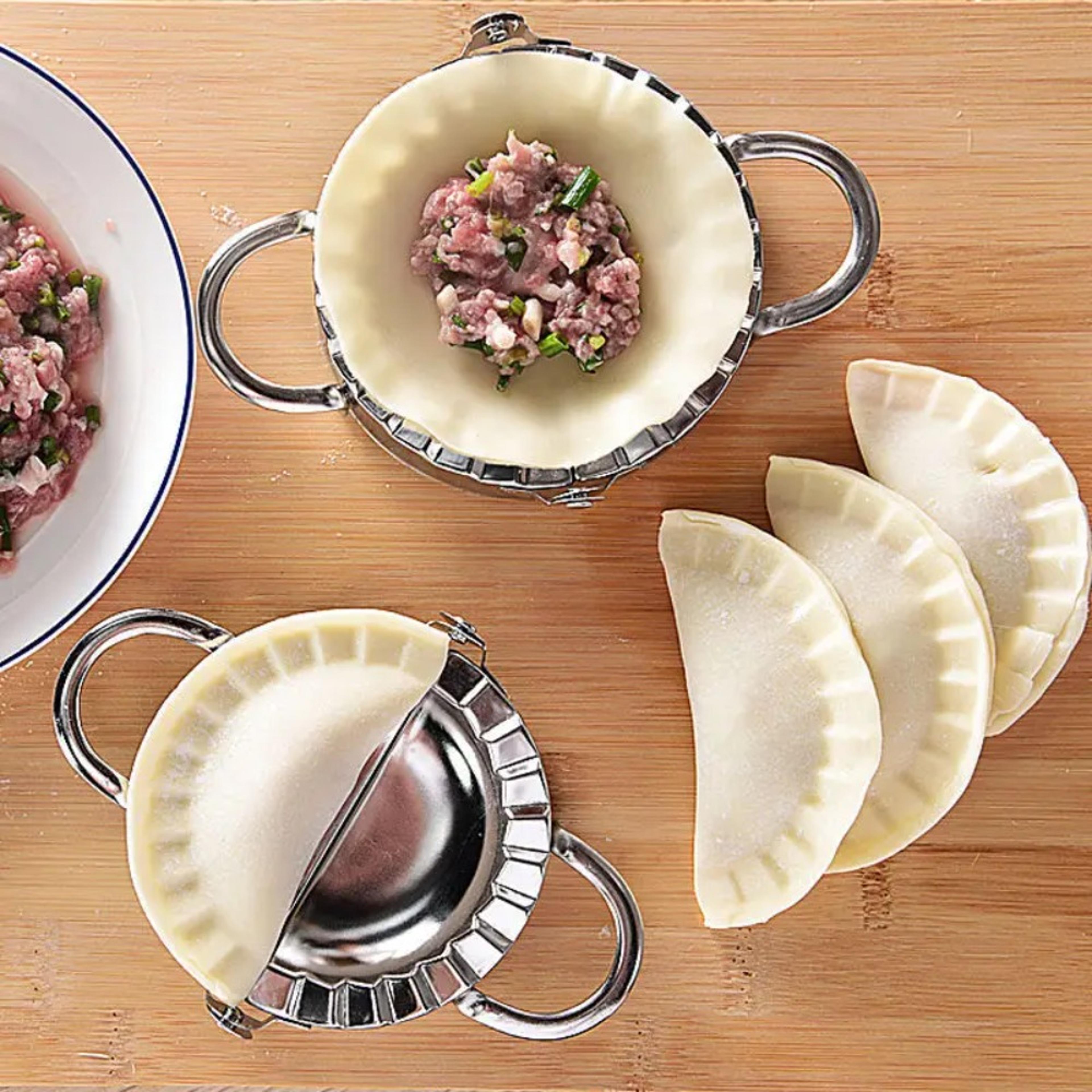 stainless steel dumpling maker & ravioli press - pastry, pie, and wrapper mold for easy cooking