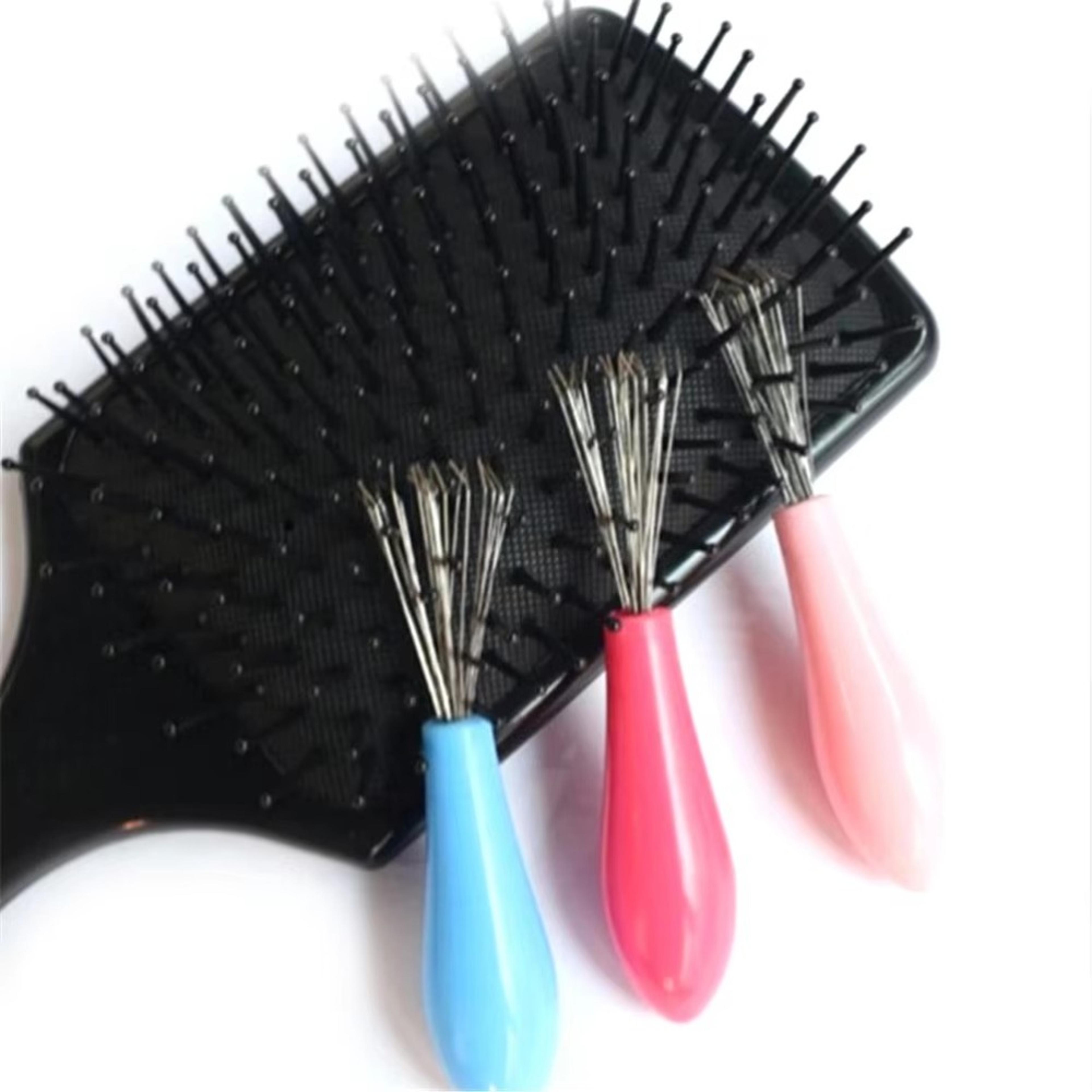 comb hair brush cleaner – plastic & metal cleaning remover for embedded hair, tangle removal tool, easy-to-use handle