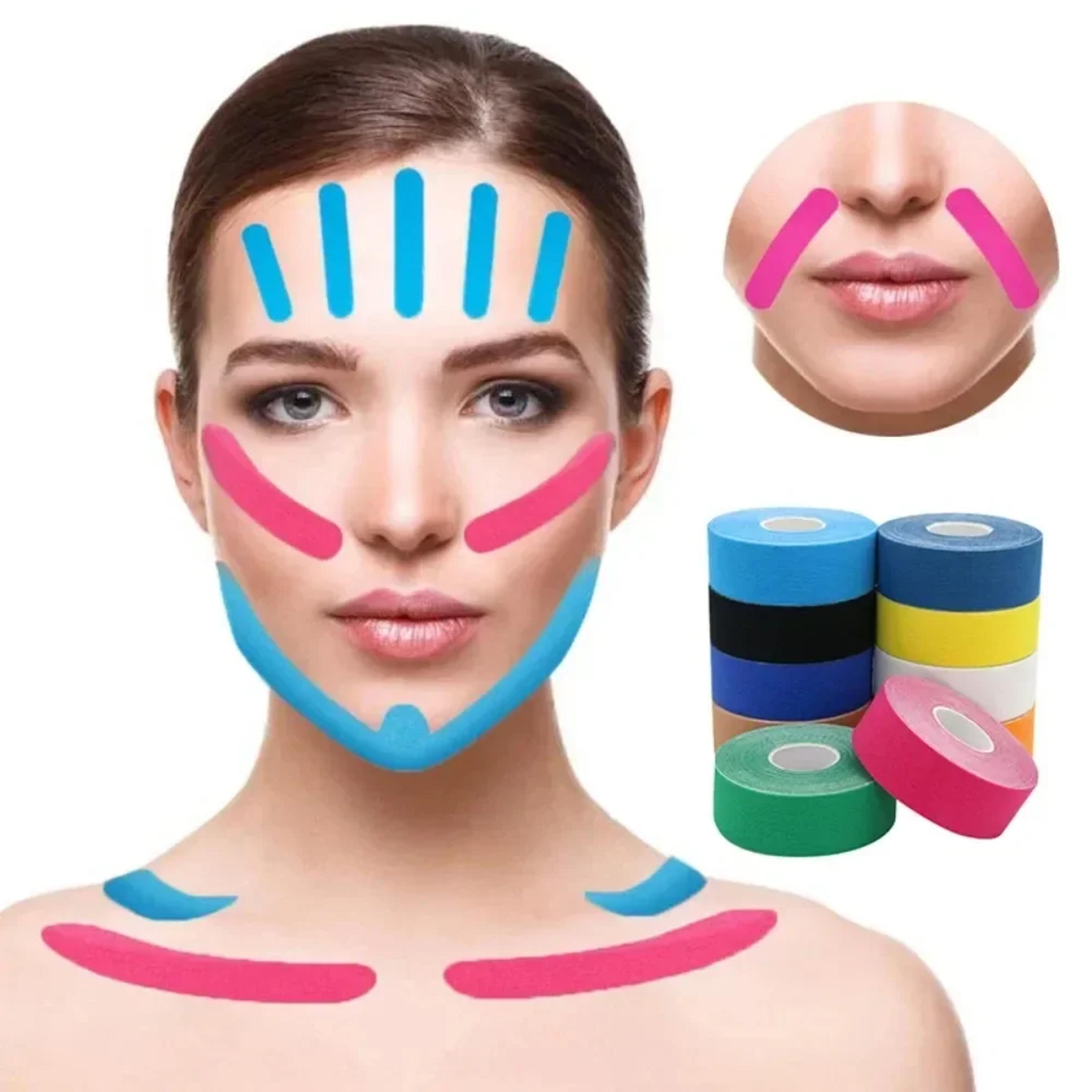 facial skin care kinesiology tape for v-line & neck lift – wrinkle remover & anti-aging tool