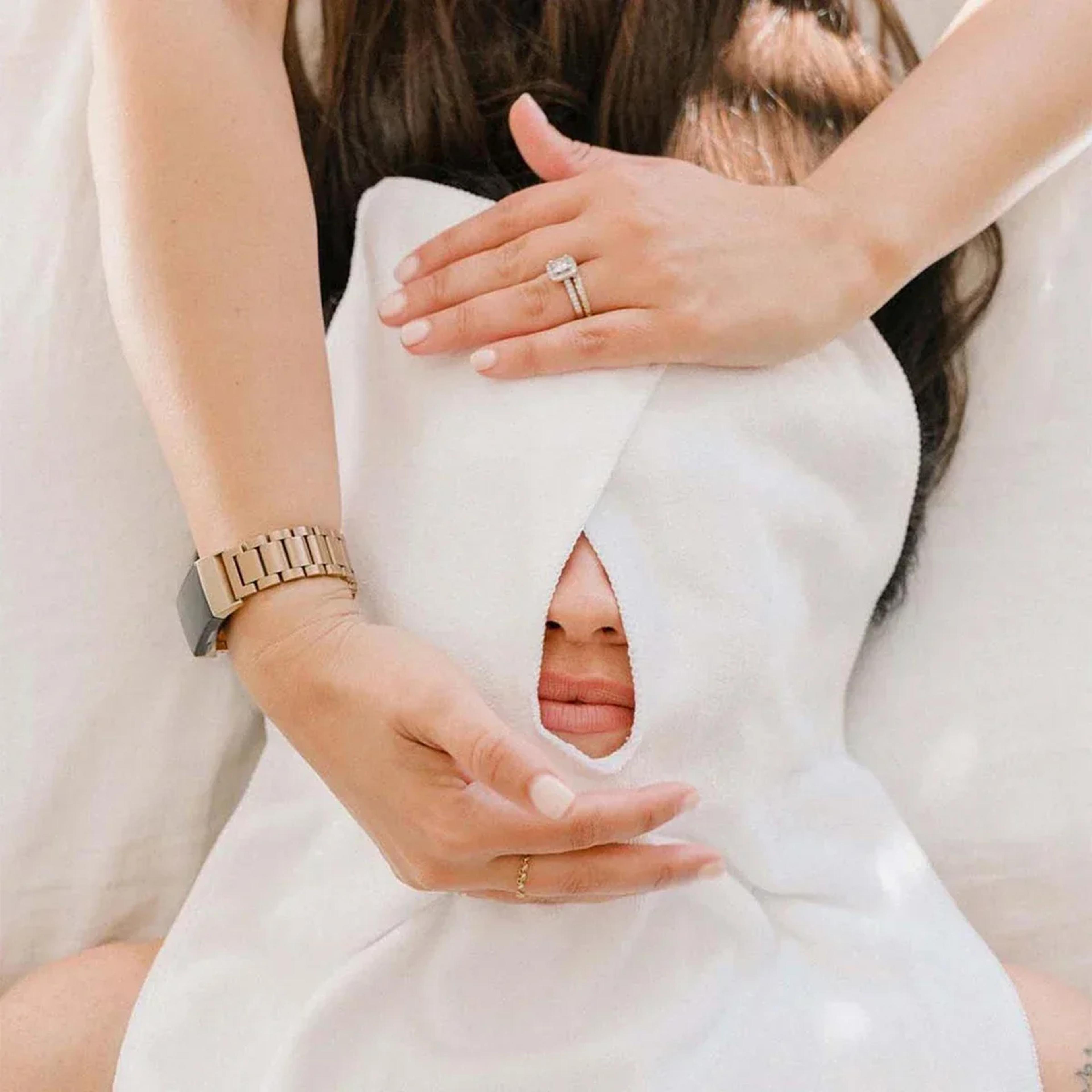 professional u-shape facial towel microfiber spa face wrap – hypoallergenic skincare massage tool for estheticians