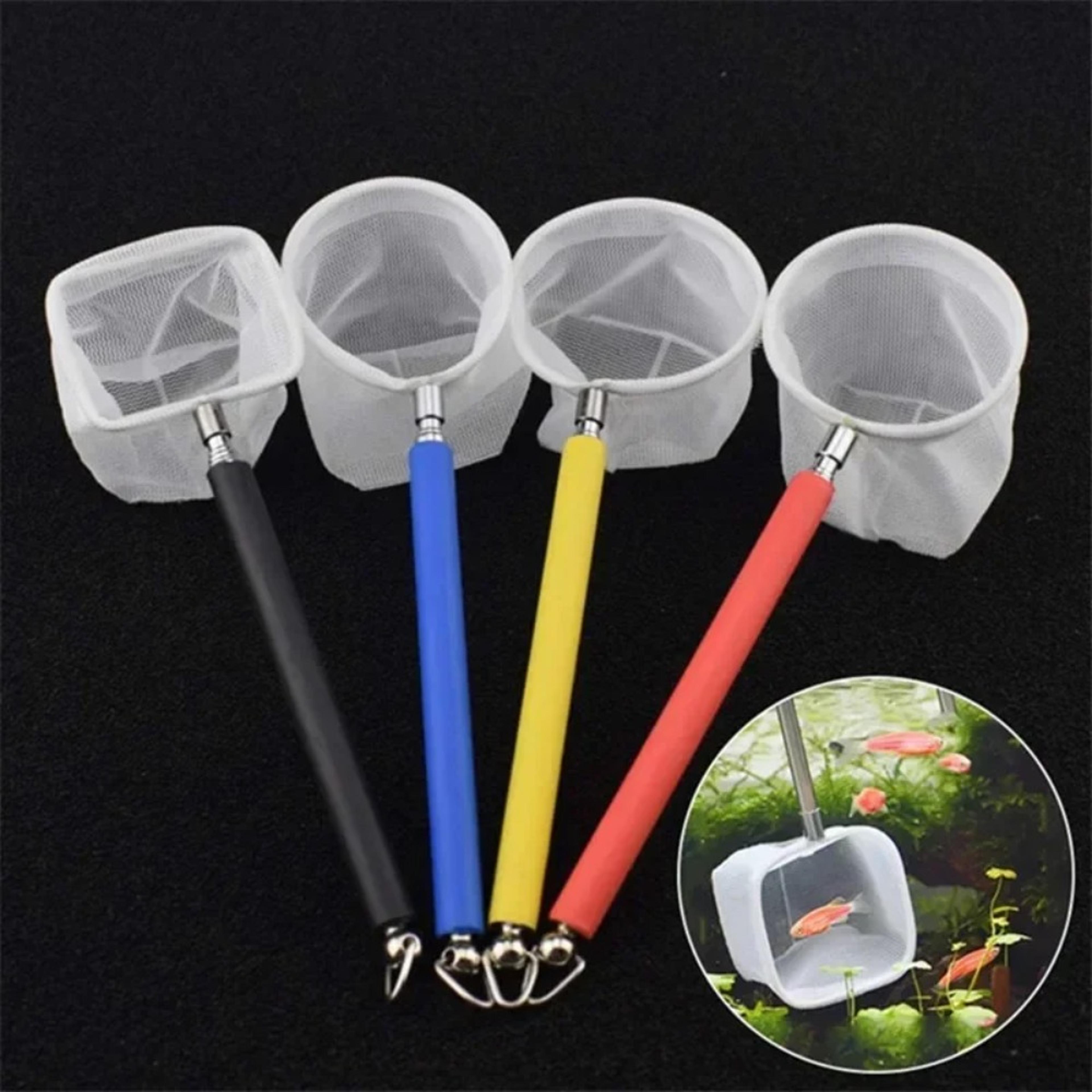 retractable flexible aquarium fish tank catch net with long handle – perfect for fish catching and tank cleaning