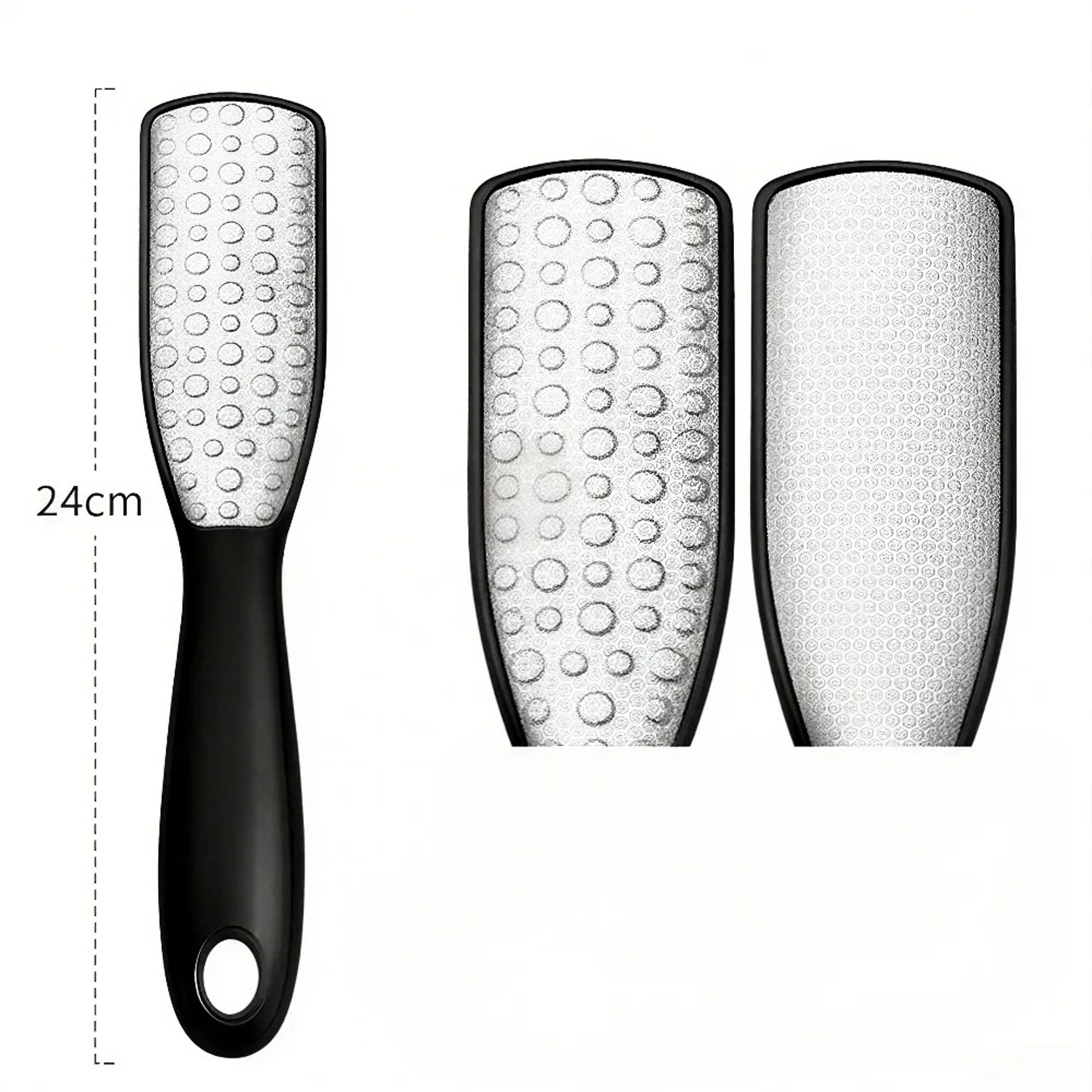 stainless steel dual-sided foot file for callus removal and pedicure scrubbing tool