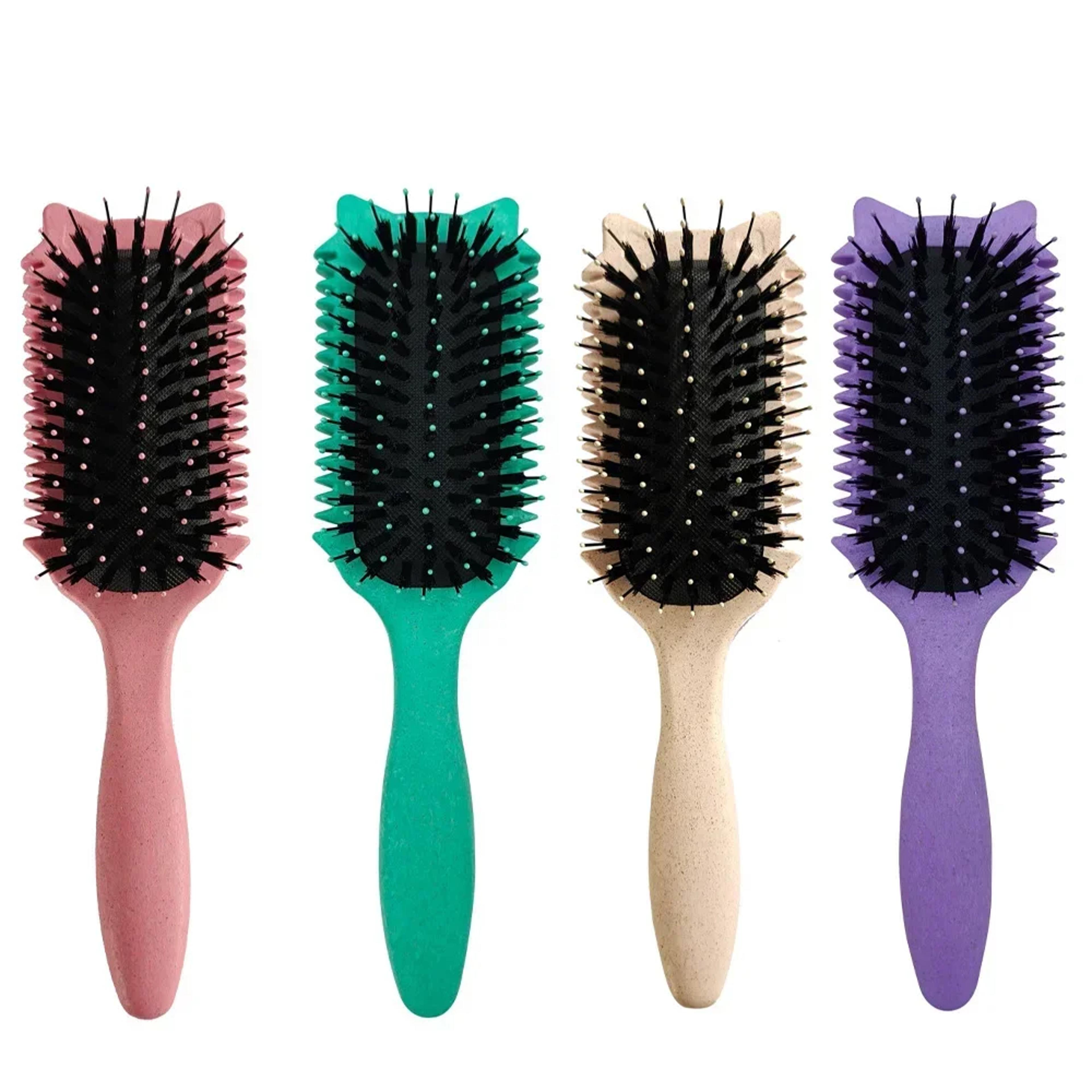 boar bristle curl defining brush for detangling, shaping & styling curly hair – professional salon comb for men & women