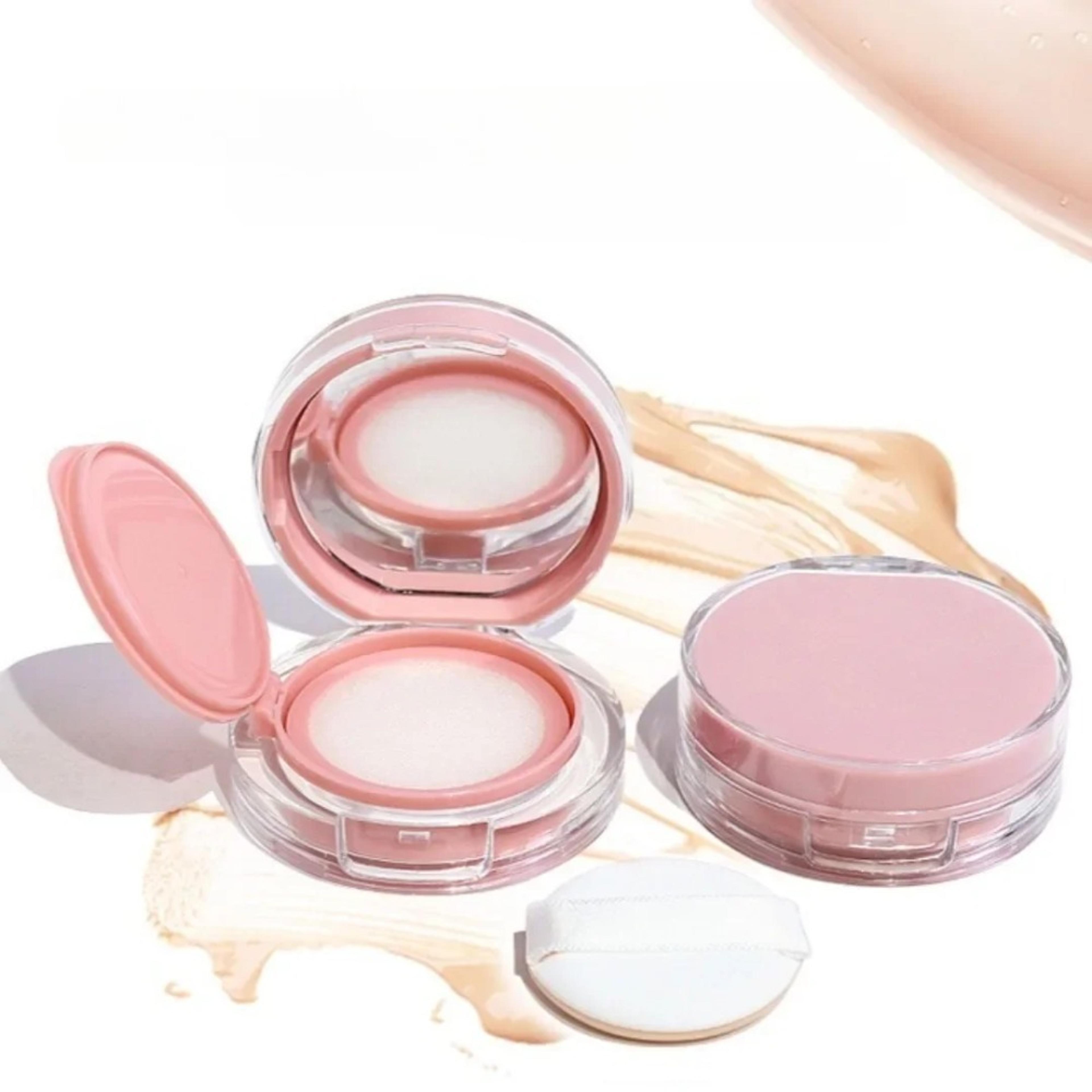portable refillable air cushion case for bb cream and foundation – diy cosmetic container, travel makeup kit puff box