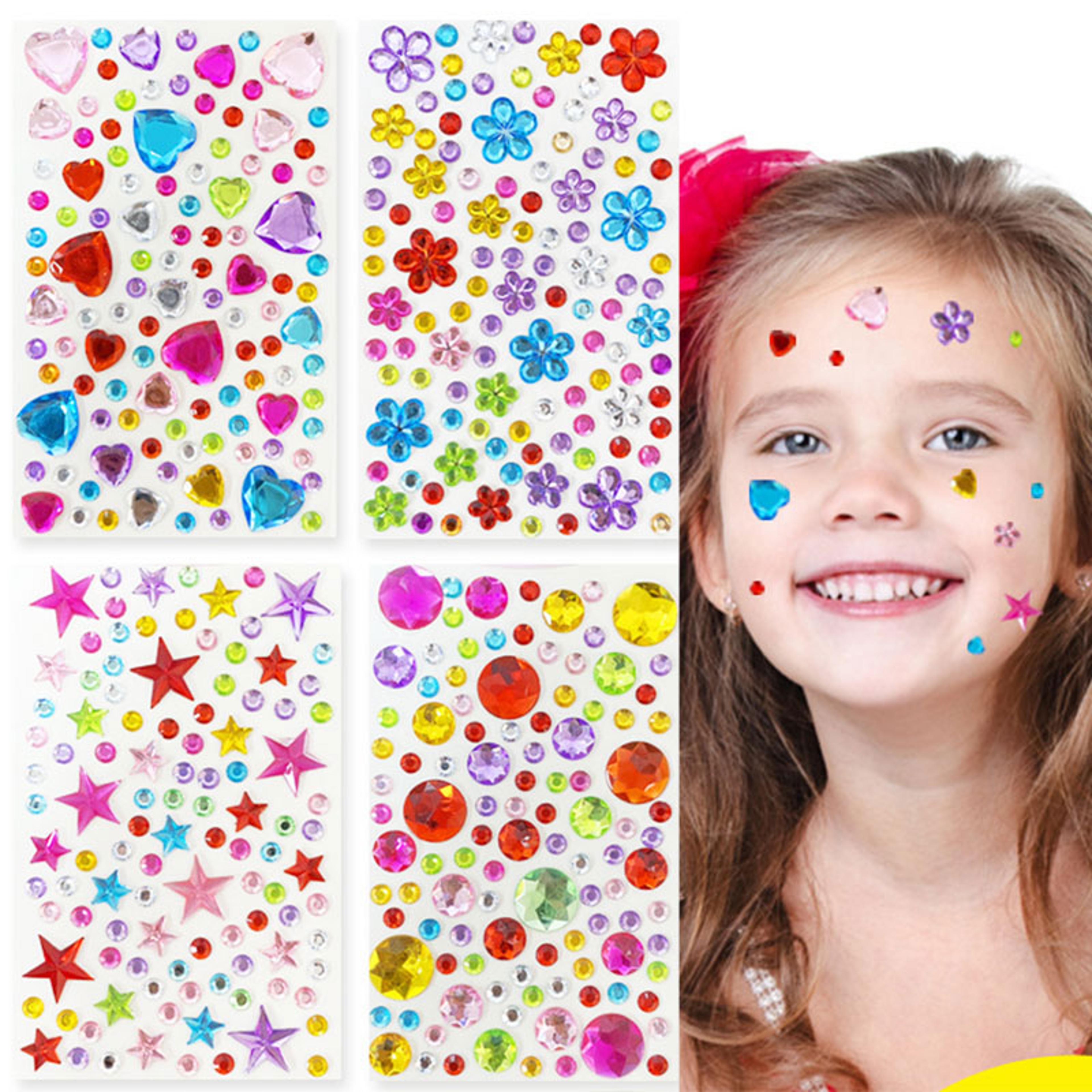 bling gem stickers - self-adhesive rhinestone stickers for diy crafts & makeup