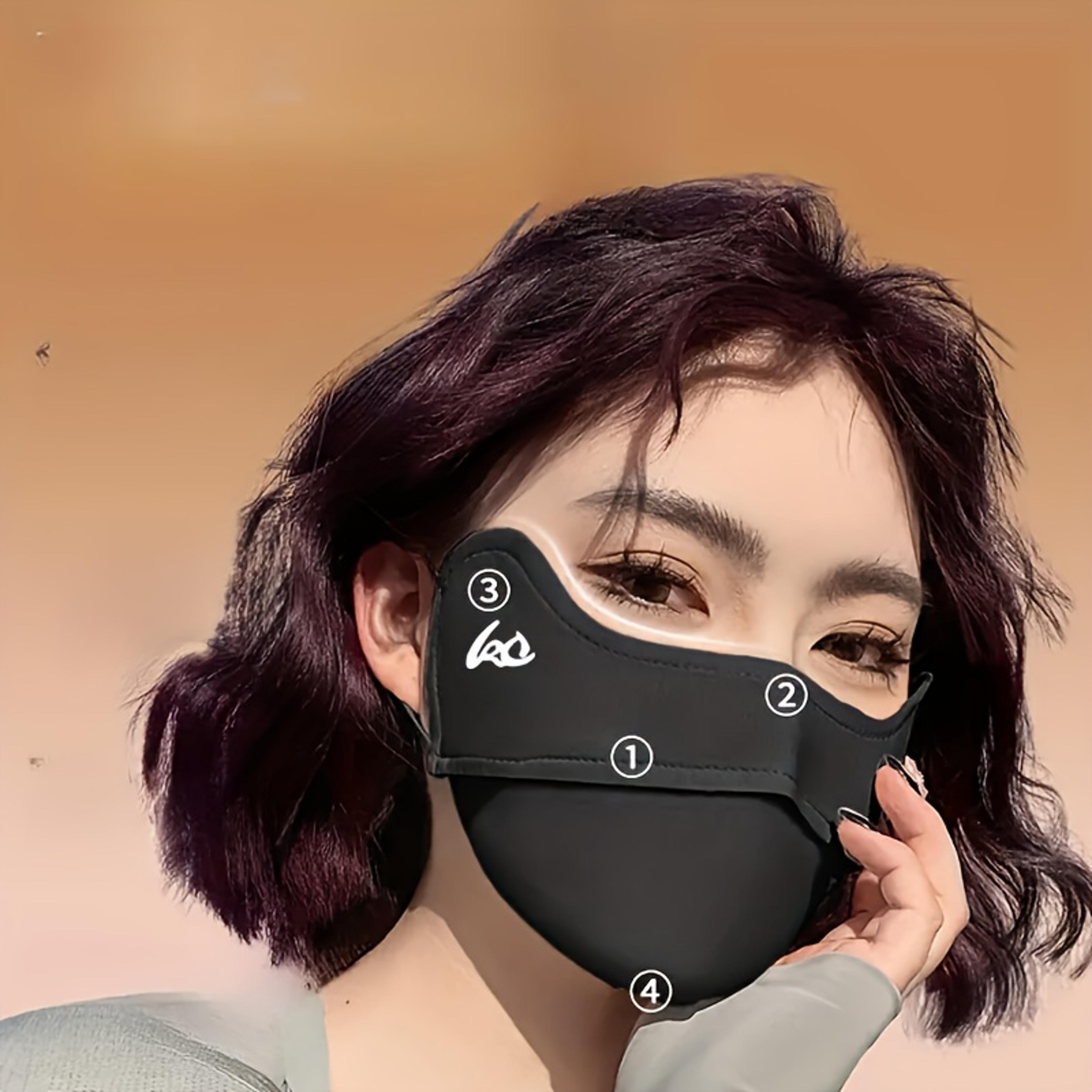 thick women face mask – windproof, warm, cozy & stylish with ear loops, hand-washable, nylon material