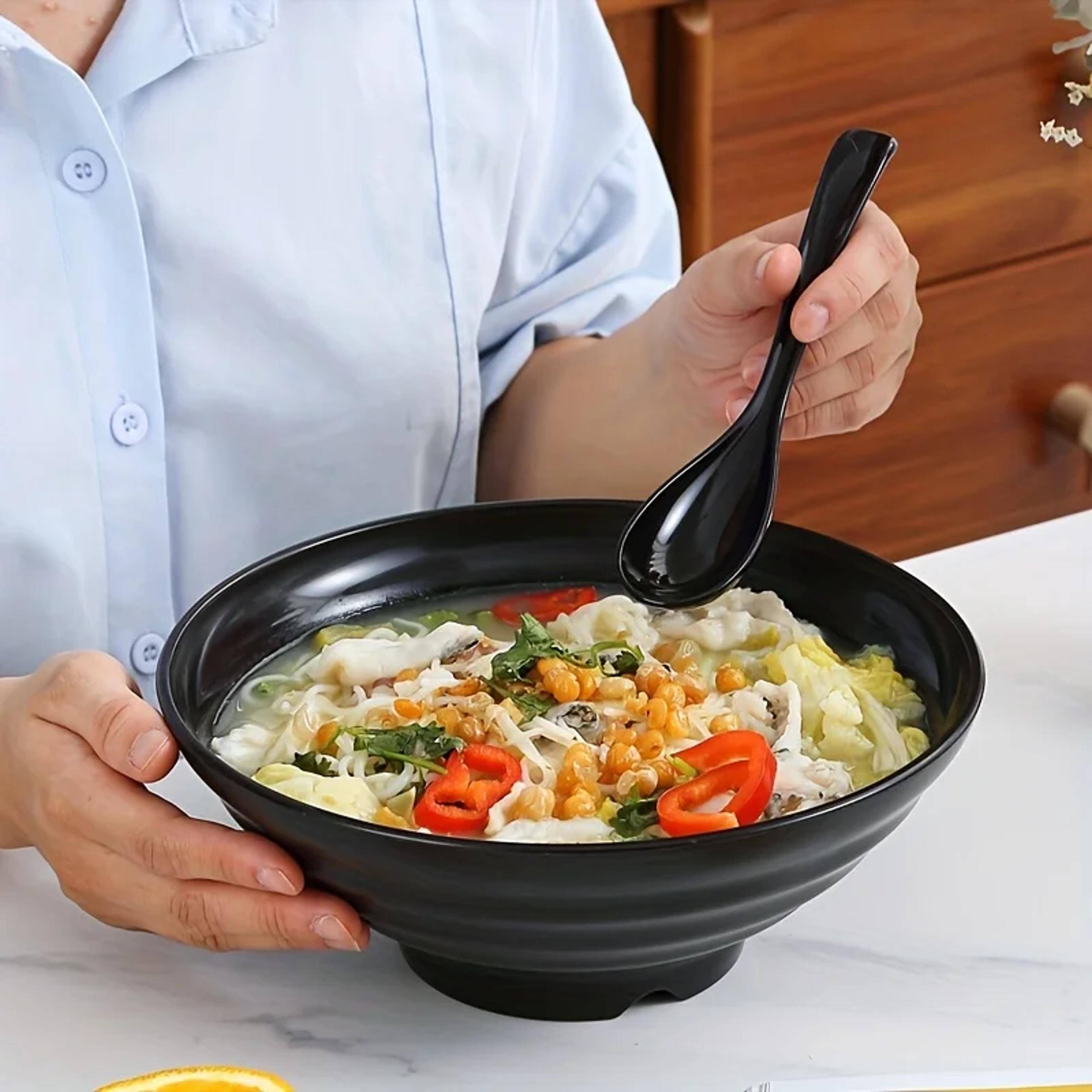 non-slip plastic ramen bowl thickened lamian noodle salad bowl for kitchen and restaurant use