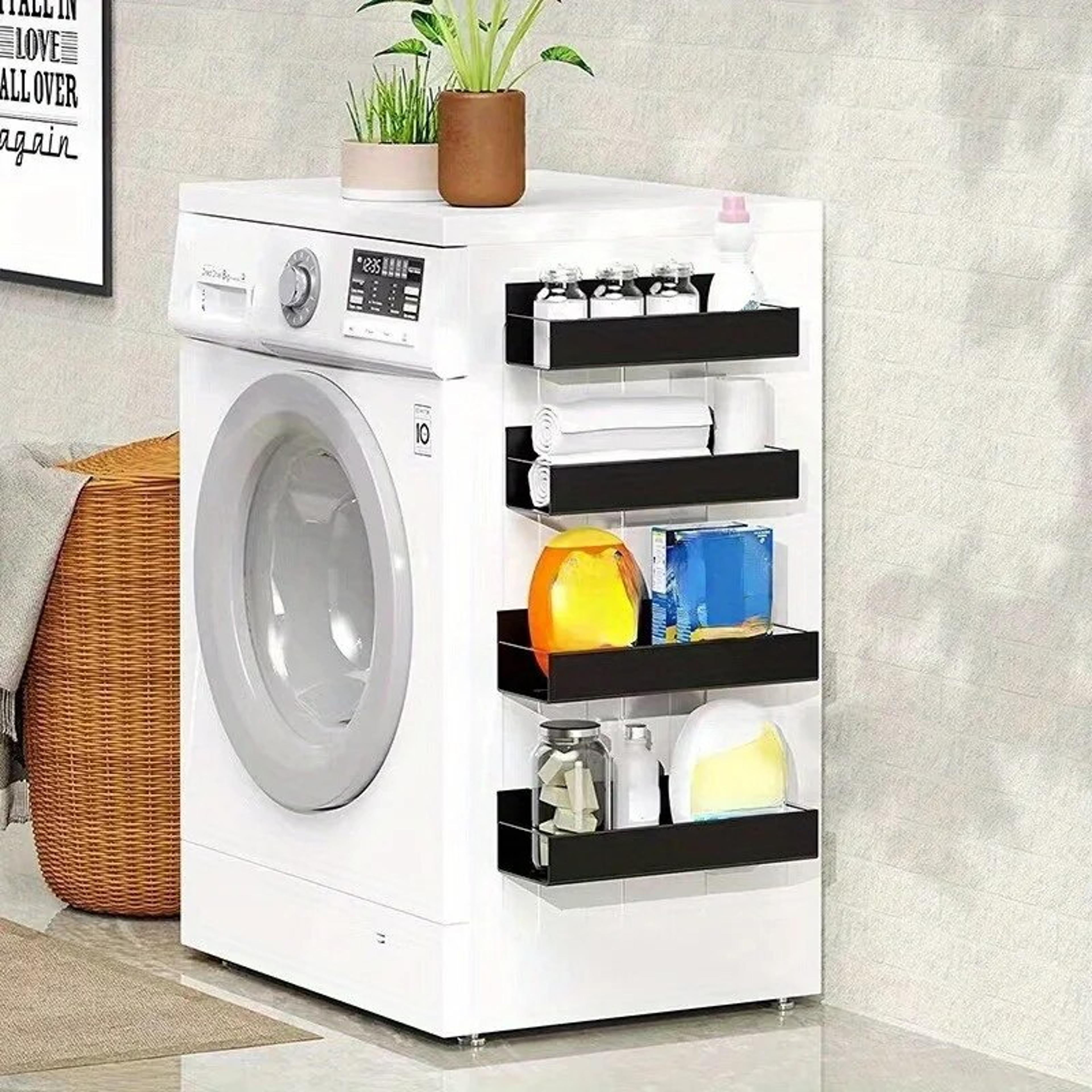 magnetic storage shelf for kitchen & refrigerator - multifunctional side hanging storage rack