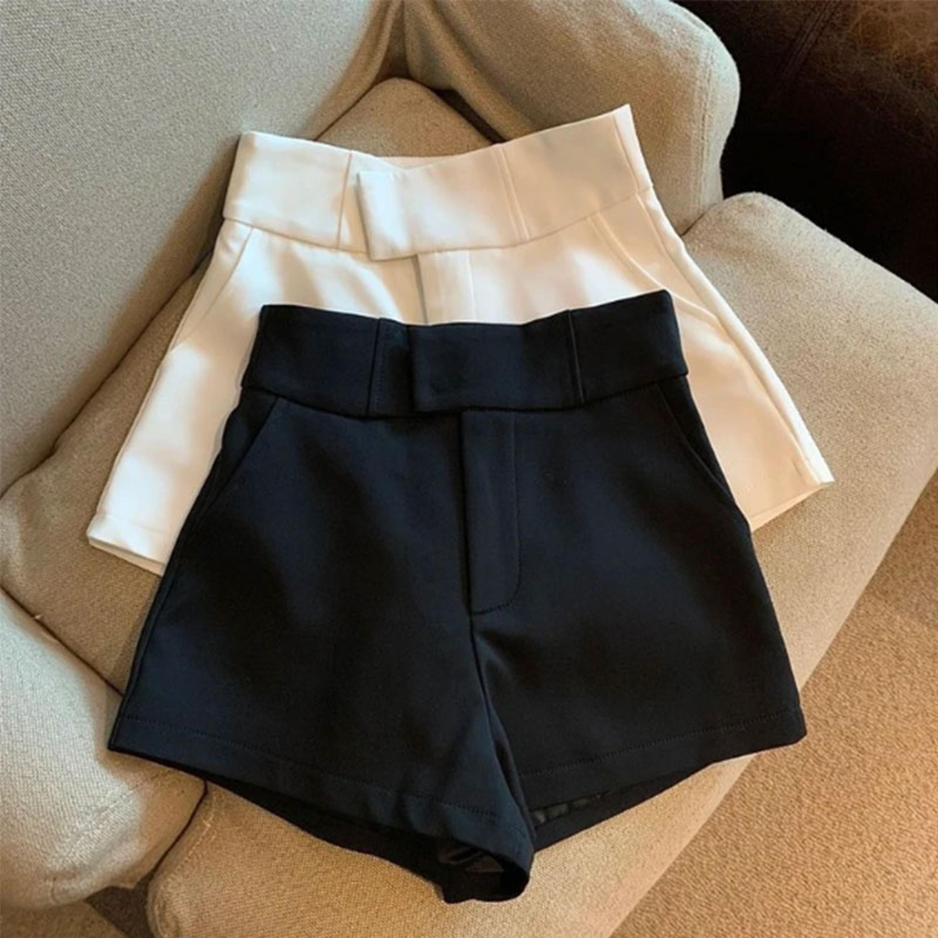 mooyufon women high waisted a line black shorts elegant, slim fit, casual hot girl style