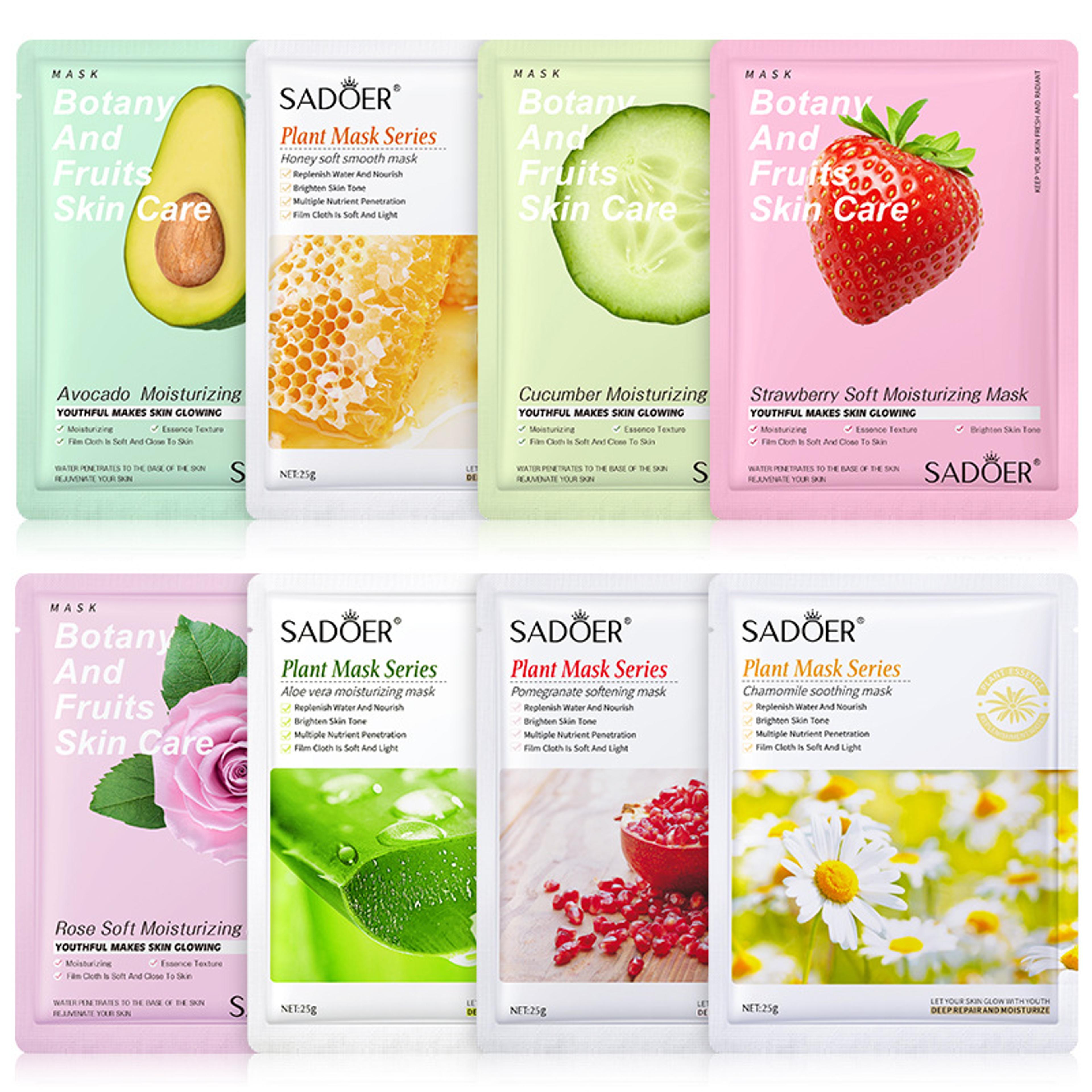 natural plant face mask set – moisturizing, firming, & hydrating skincare masks for glowing, healthy skin