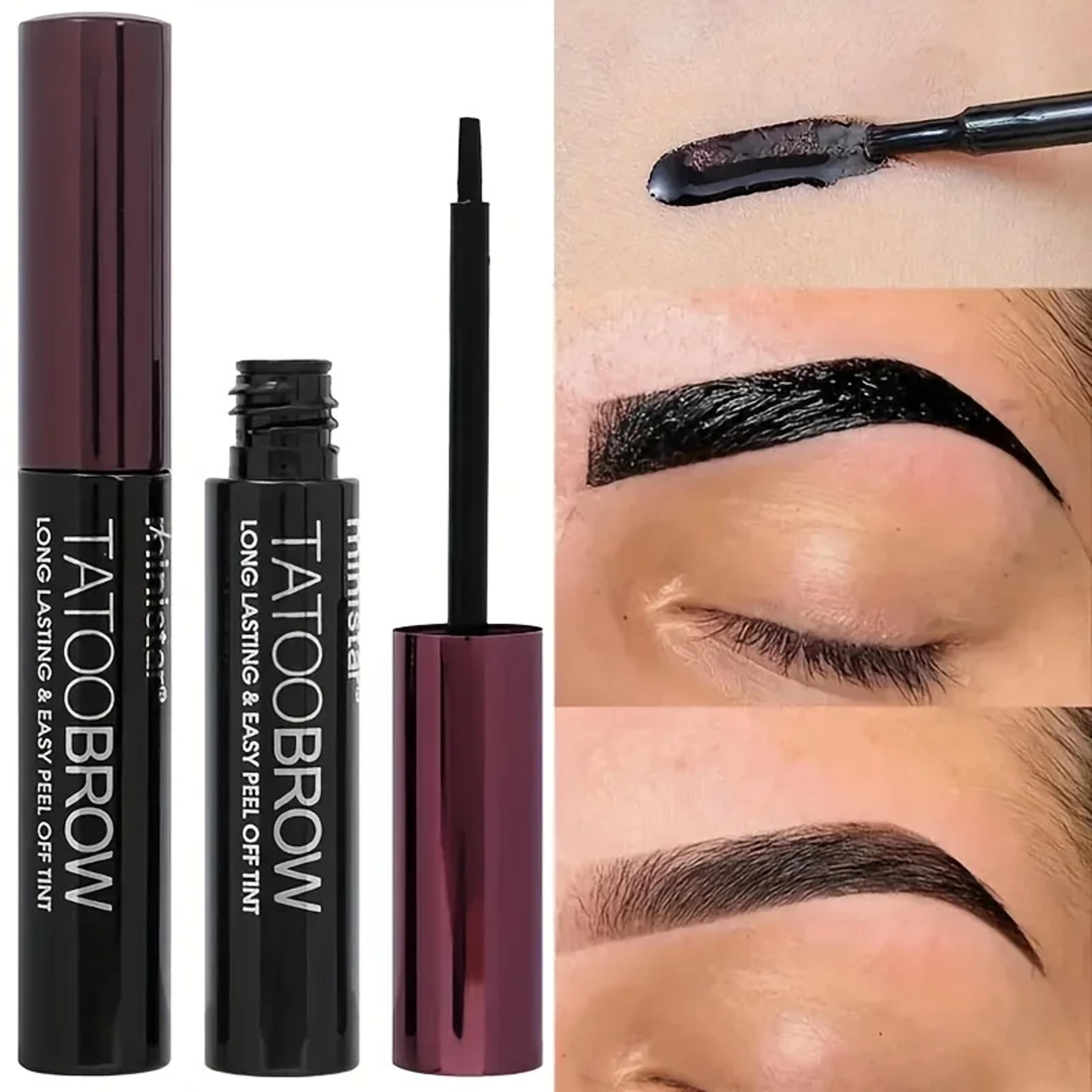 tattoo peel off eyebrow gel tint waterproof & transfer-proof brow tint for fuller & defined brows